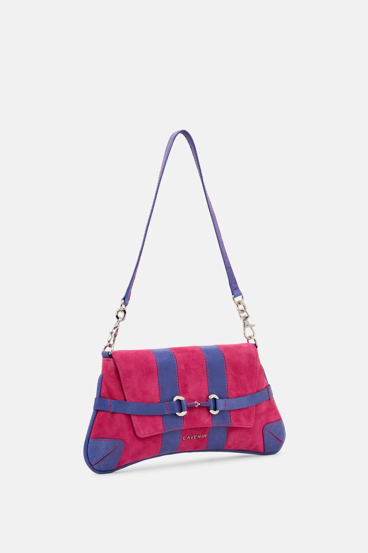 VIVARA - Convertible Clutch & Shoulder Bag - Fuchsia & Cobalt