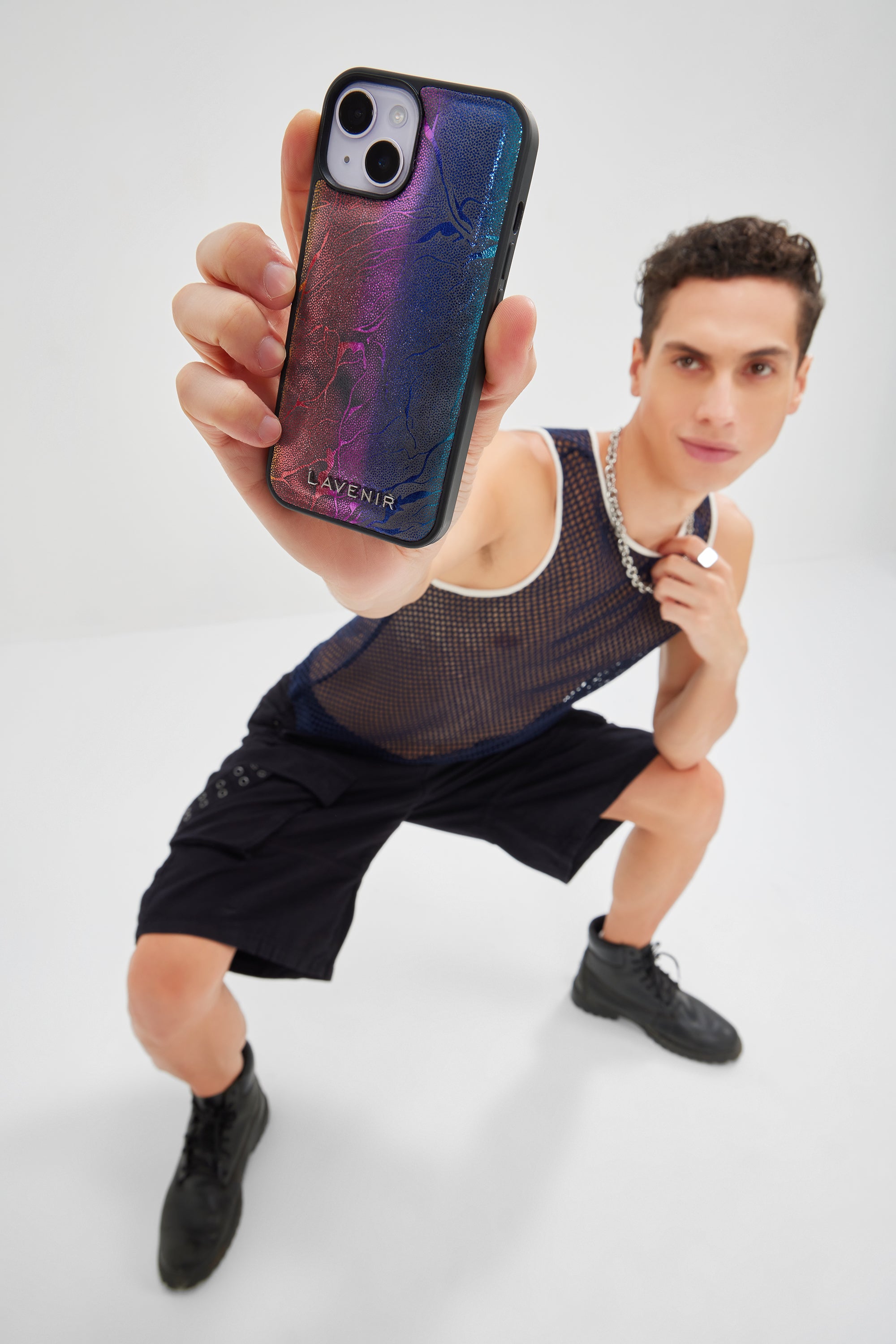iPhone Puffy Case - Rainbow Metallic