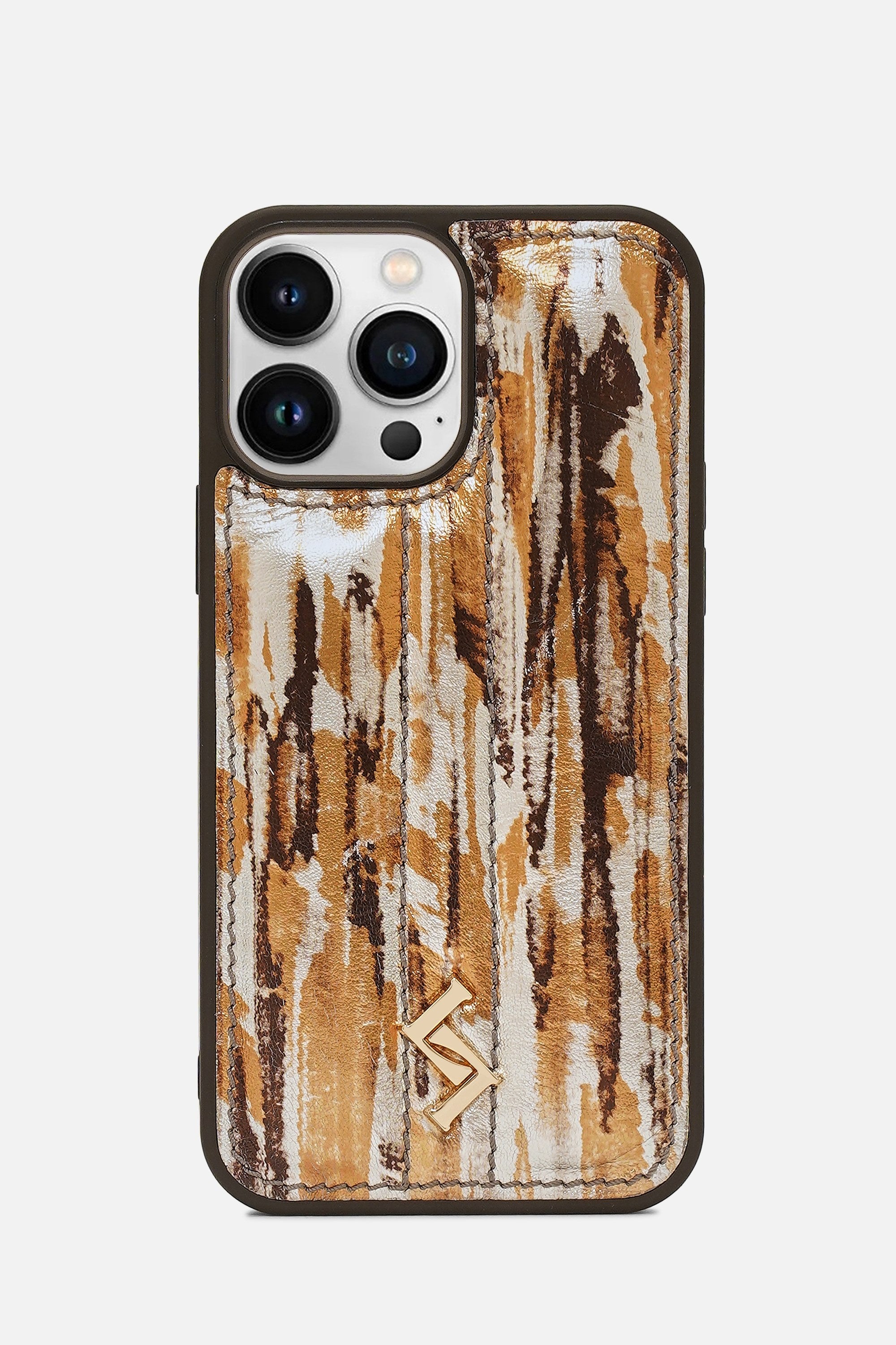 iPhone Puffer Case - Metallic Monogram™ - Abstract Print