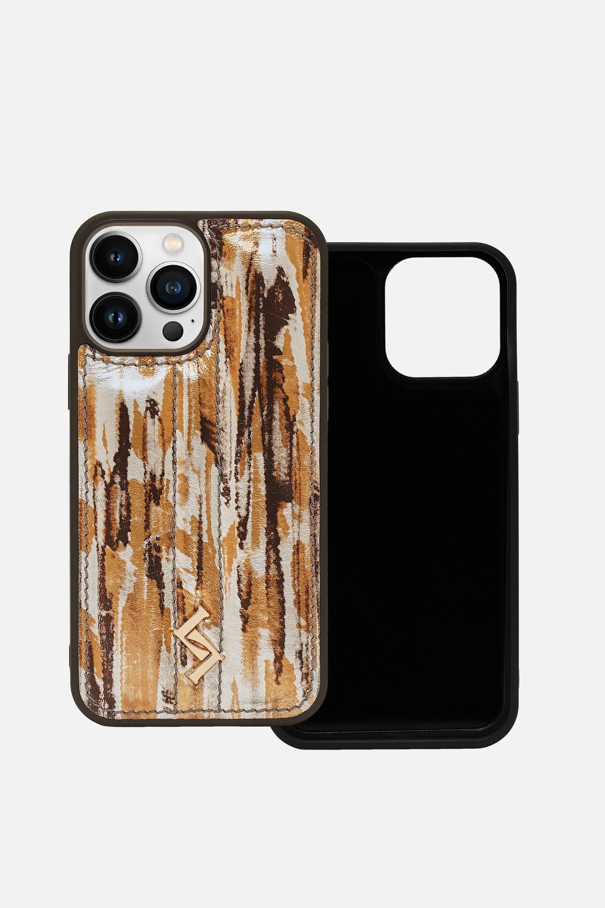 iPhone Puffer Case - Metallic Monogram™ - Abstract Print