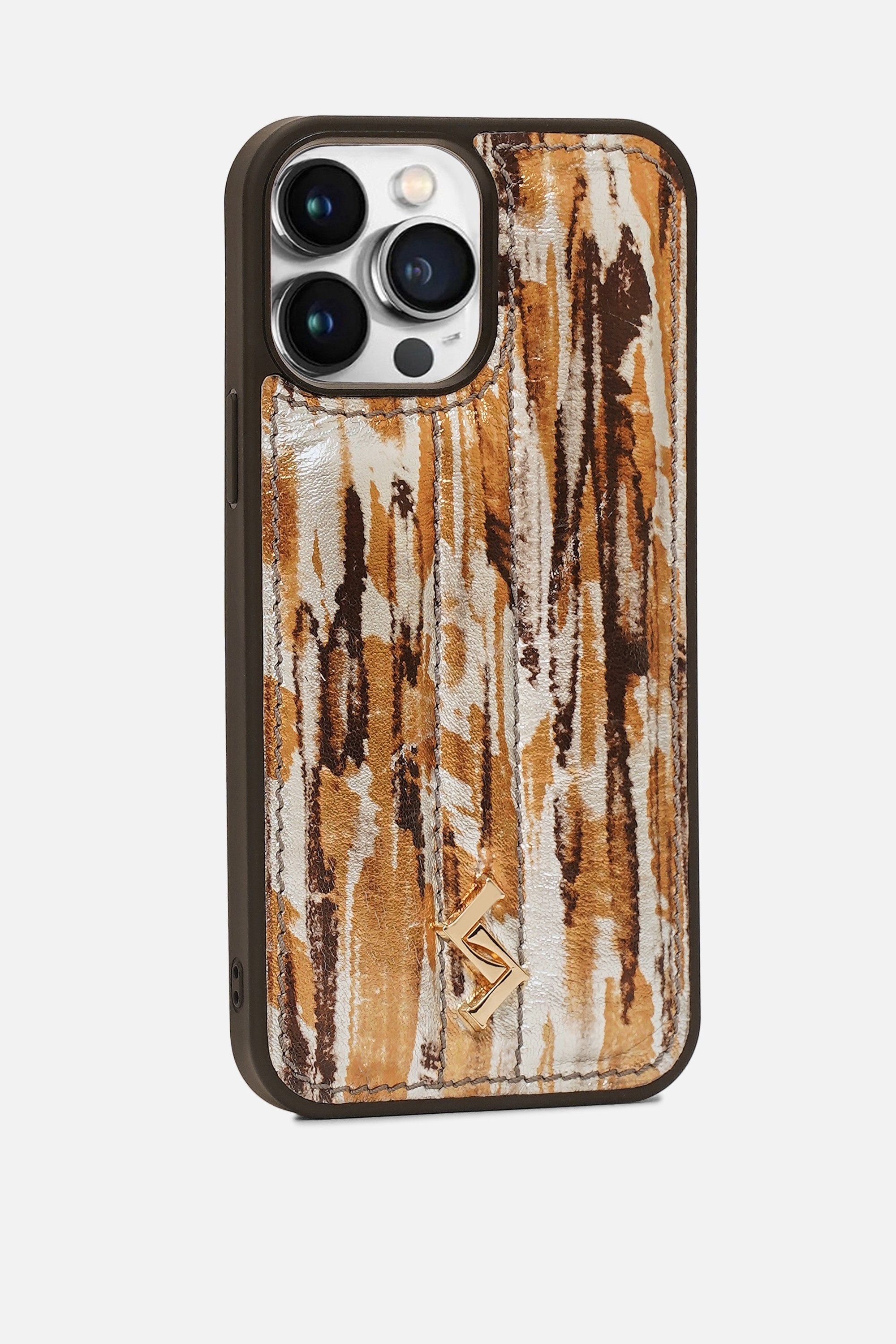 iPhone Puffer Case - Metallic Monogram™ - Abstract Print