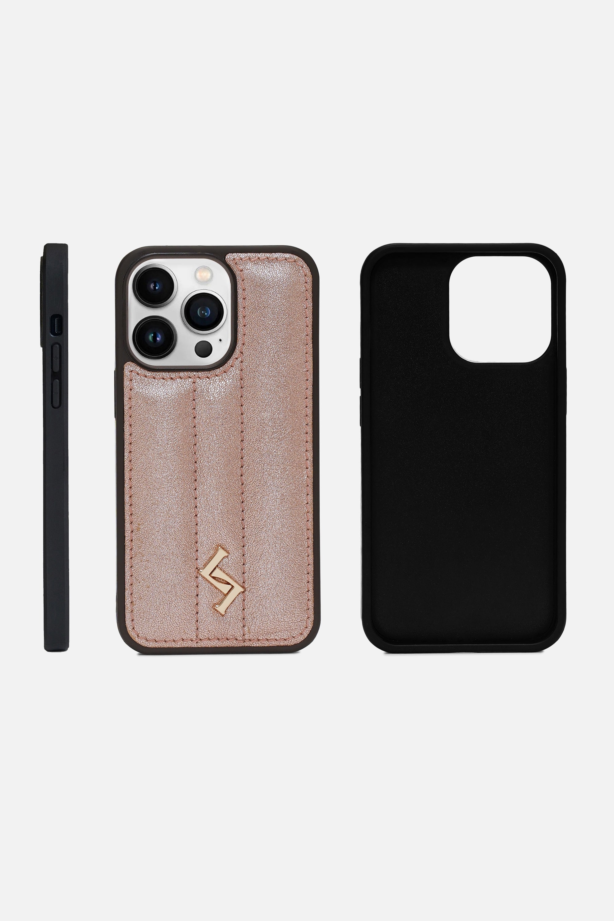 iPhone Puffer Case - Metallic Monogram™ - Hazelnut
