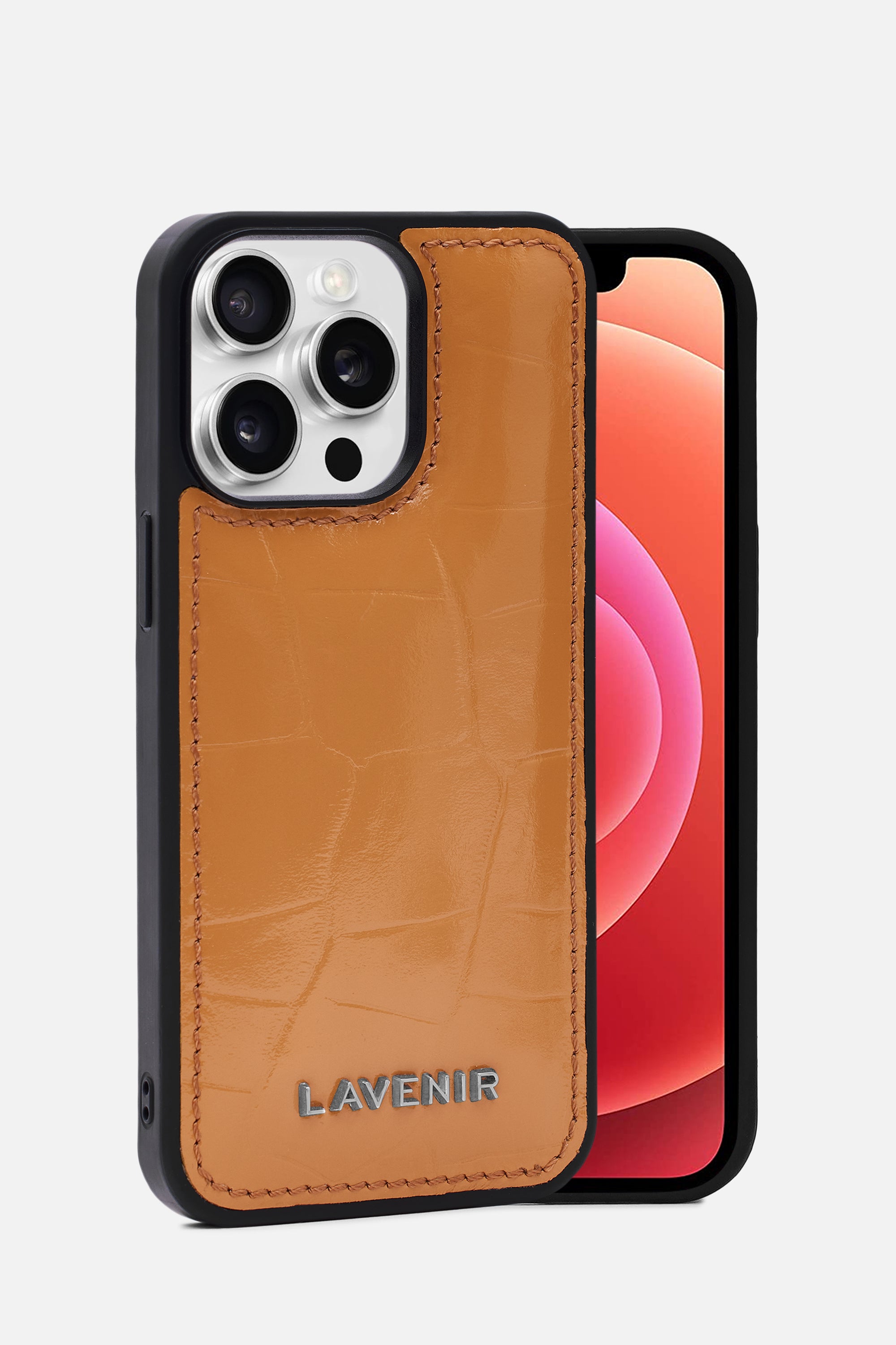 iPhone Puffer Case - Croco - Persian Orange