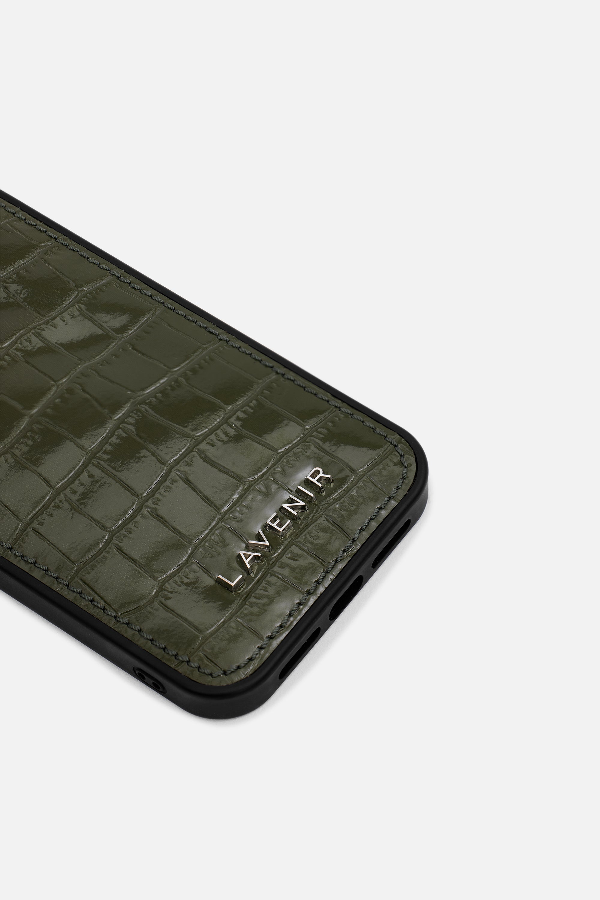 iPhone Puffer Case - Croco - Deep Olive