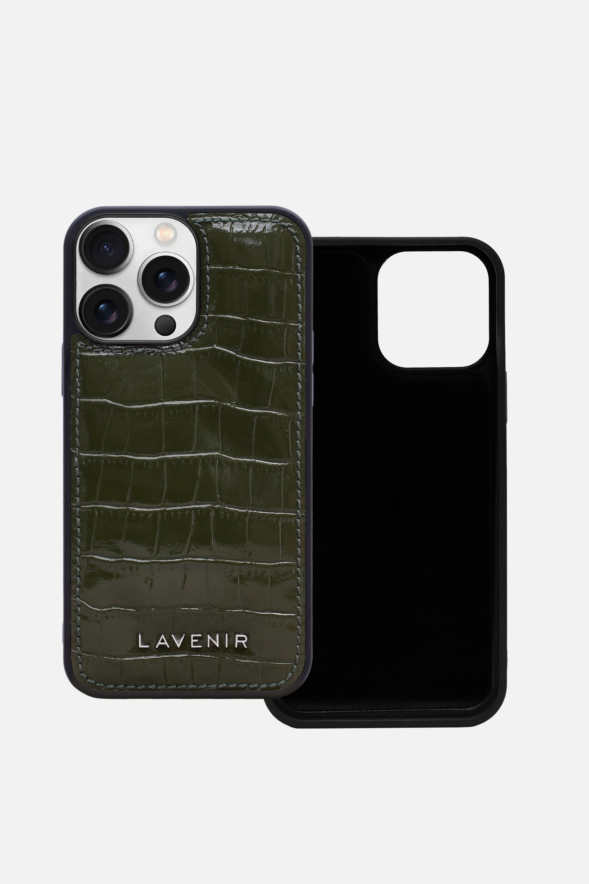 iPhone Puffer Case - Croco - Deep Olive
