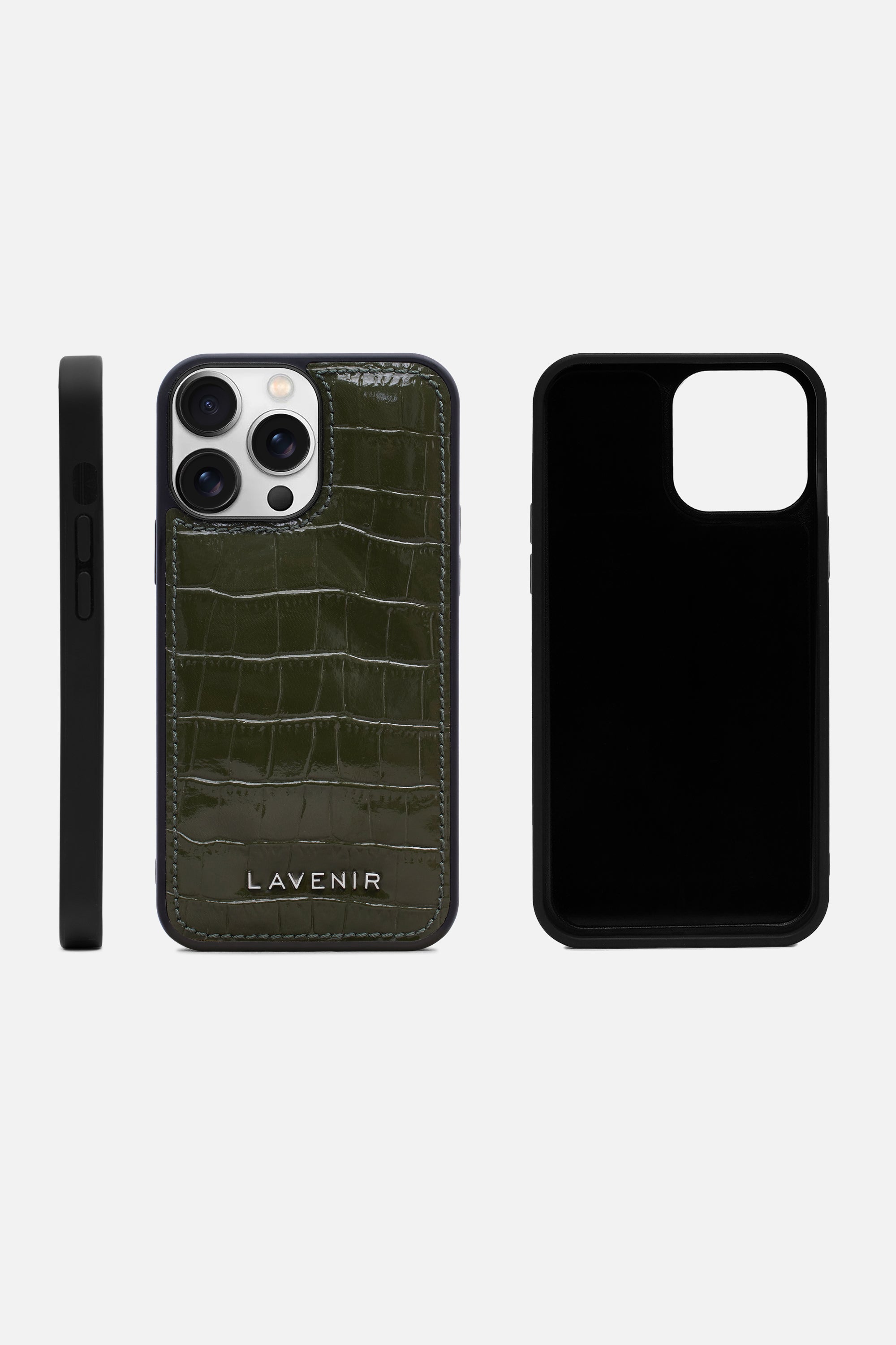 iPhone Puffer Case - Croco - Deep Olive
