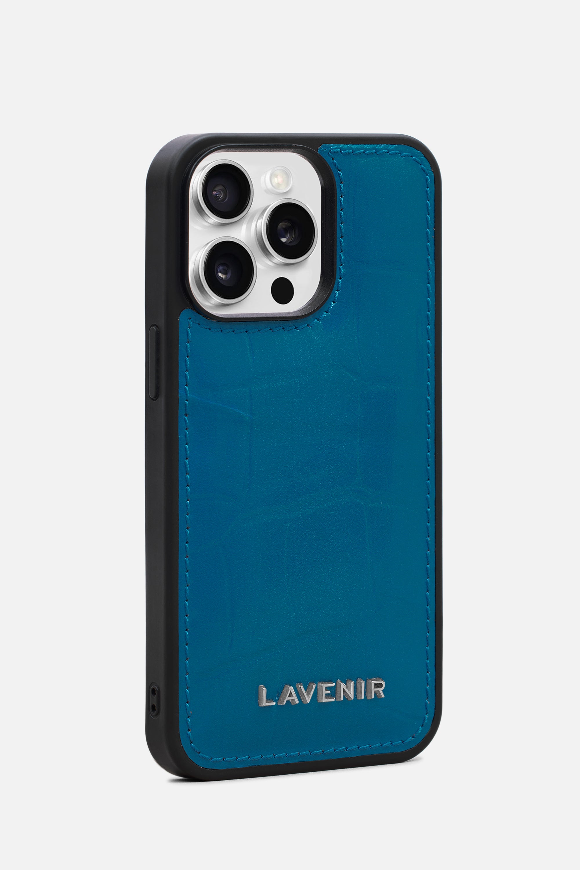 iPhone Puffer Case - Croco - Science Blue