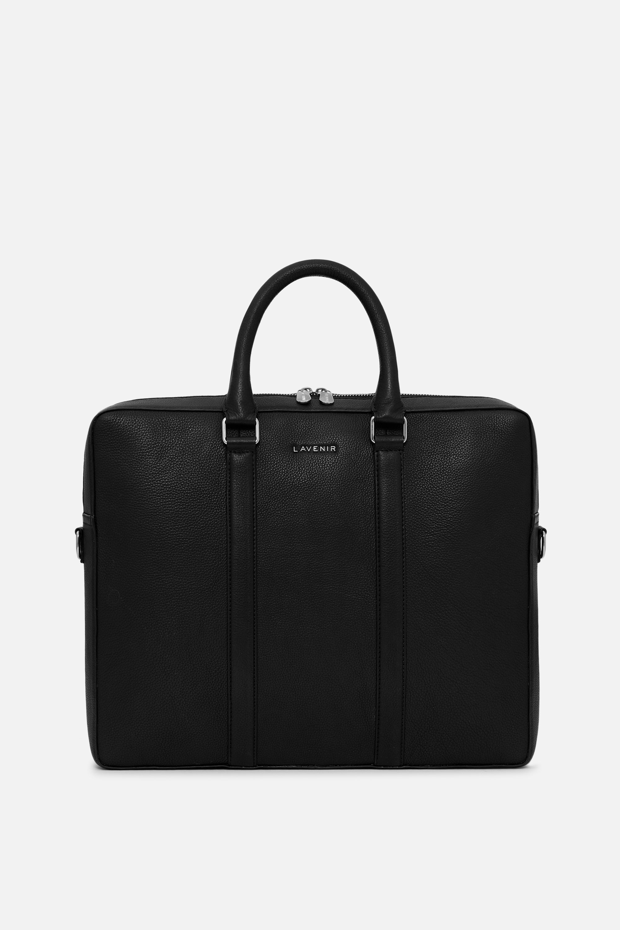 Etheral - Unisex Leather Laptop Bag - Black