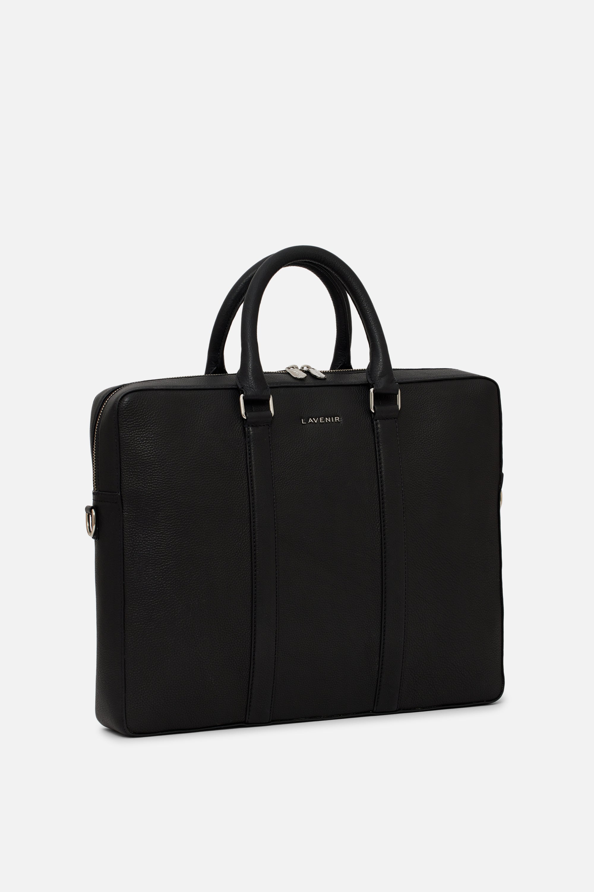 Etheral - Unisex Leather Laptop Bag - Black