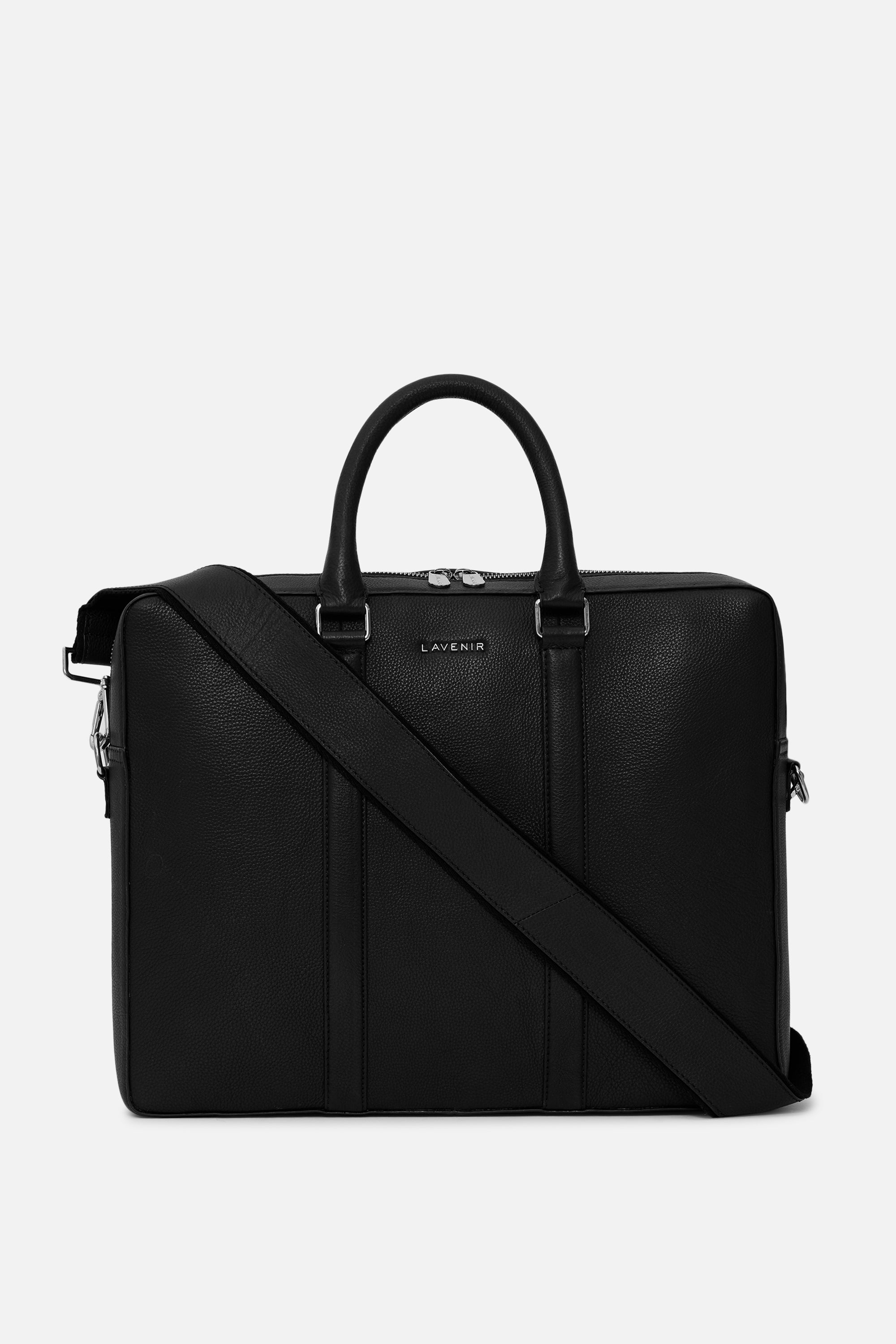 Etheral - Unisex Leather Laptop Bag - Black