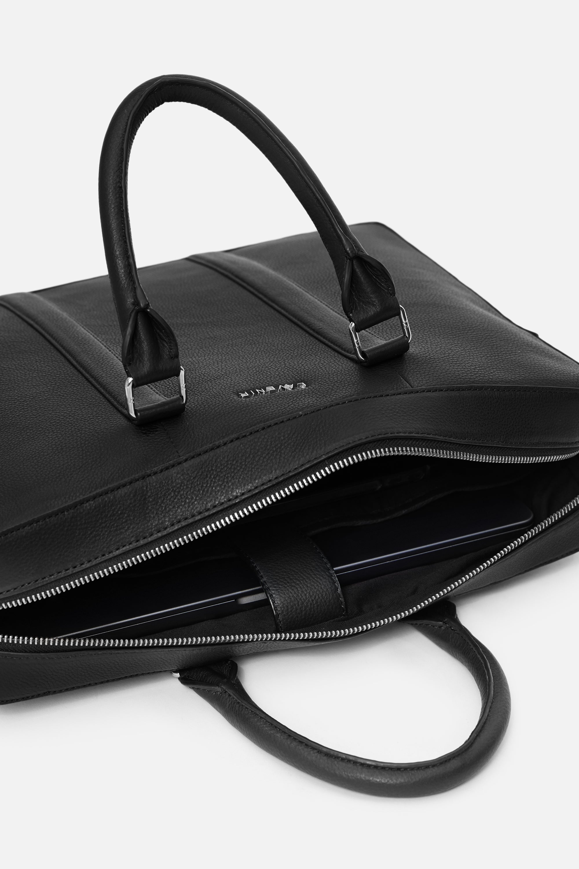 Etheral - Unisex Leather Laptop Bag - Black