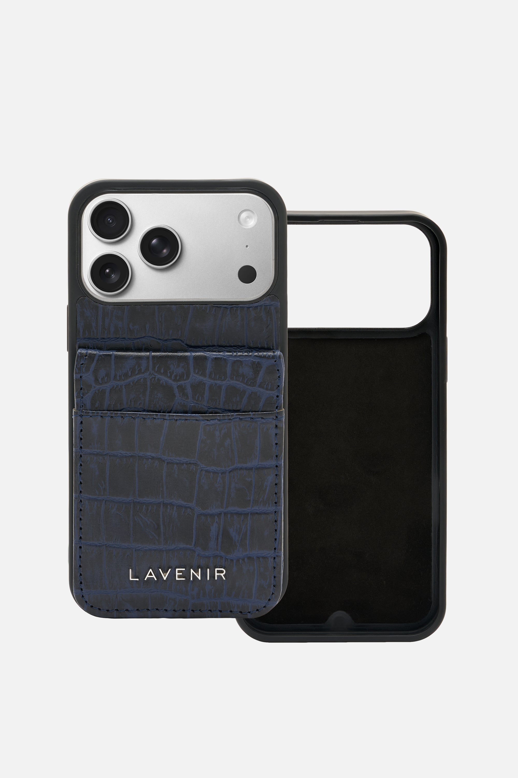 iPhone Wallet Case - Croco Black