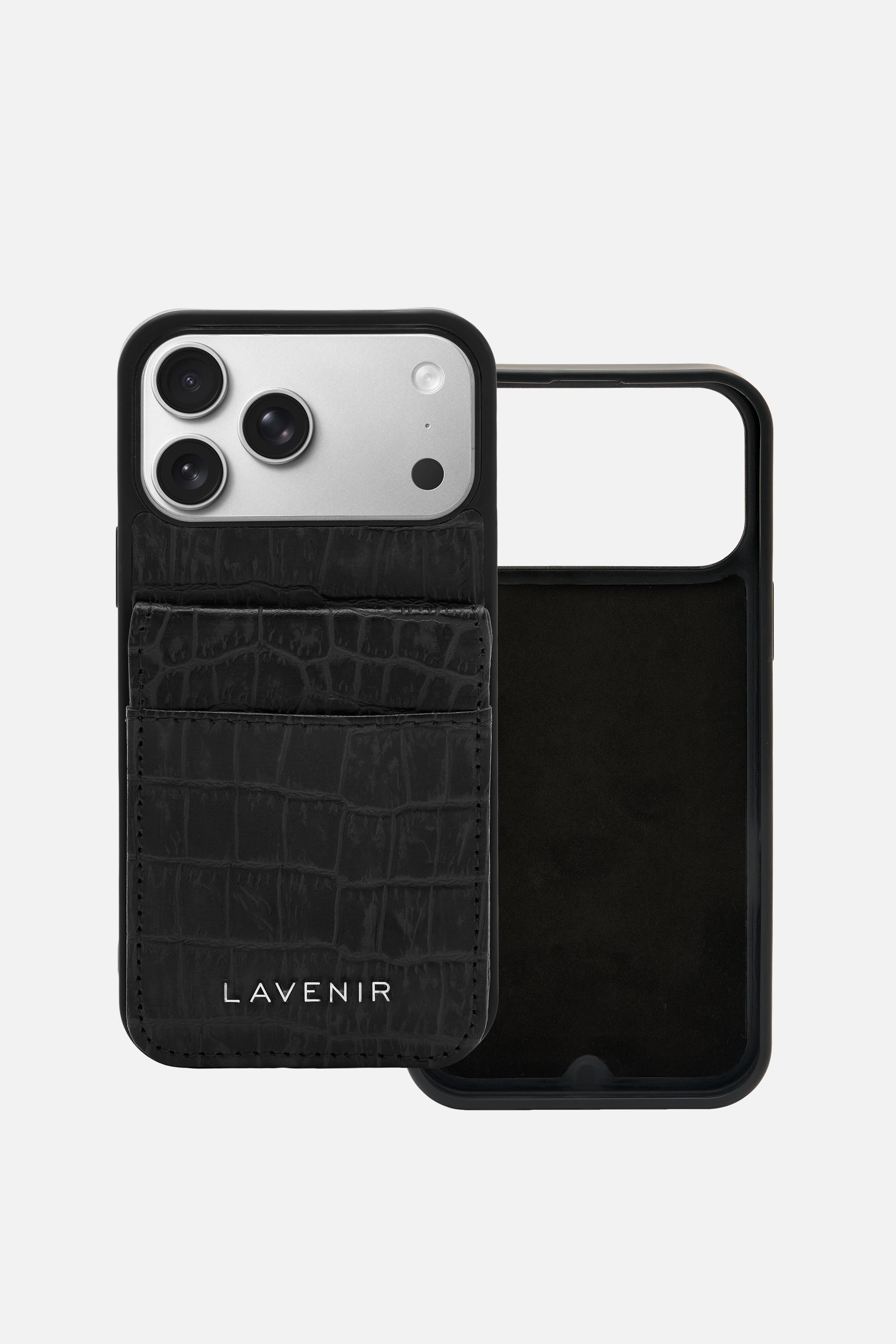 iPhone Wallet Case - Croco Black