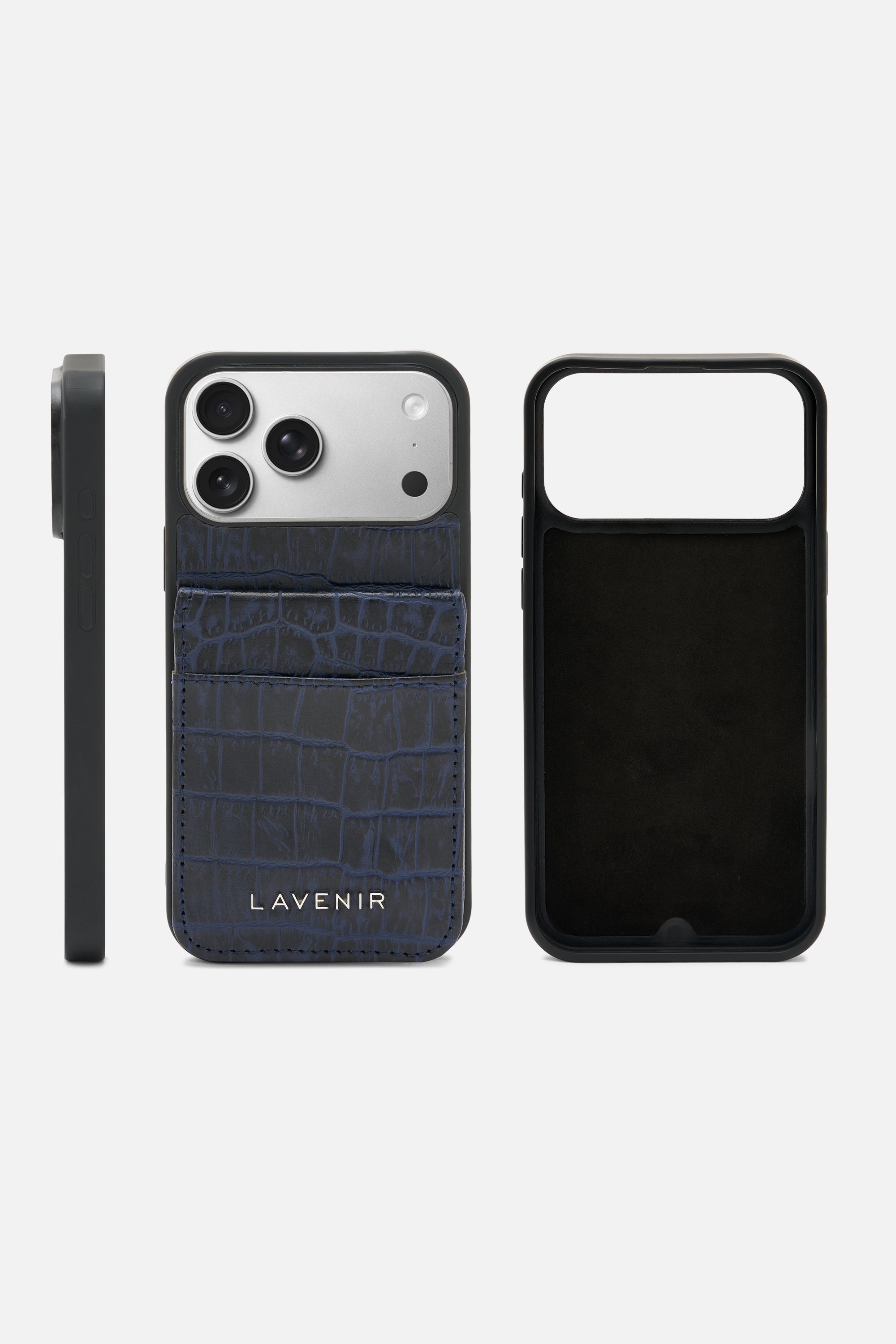 iPhone Wallet Case - Croco Black