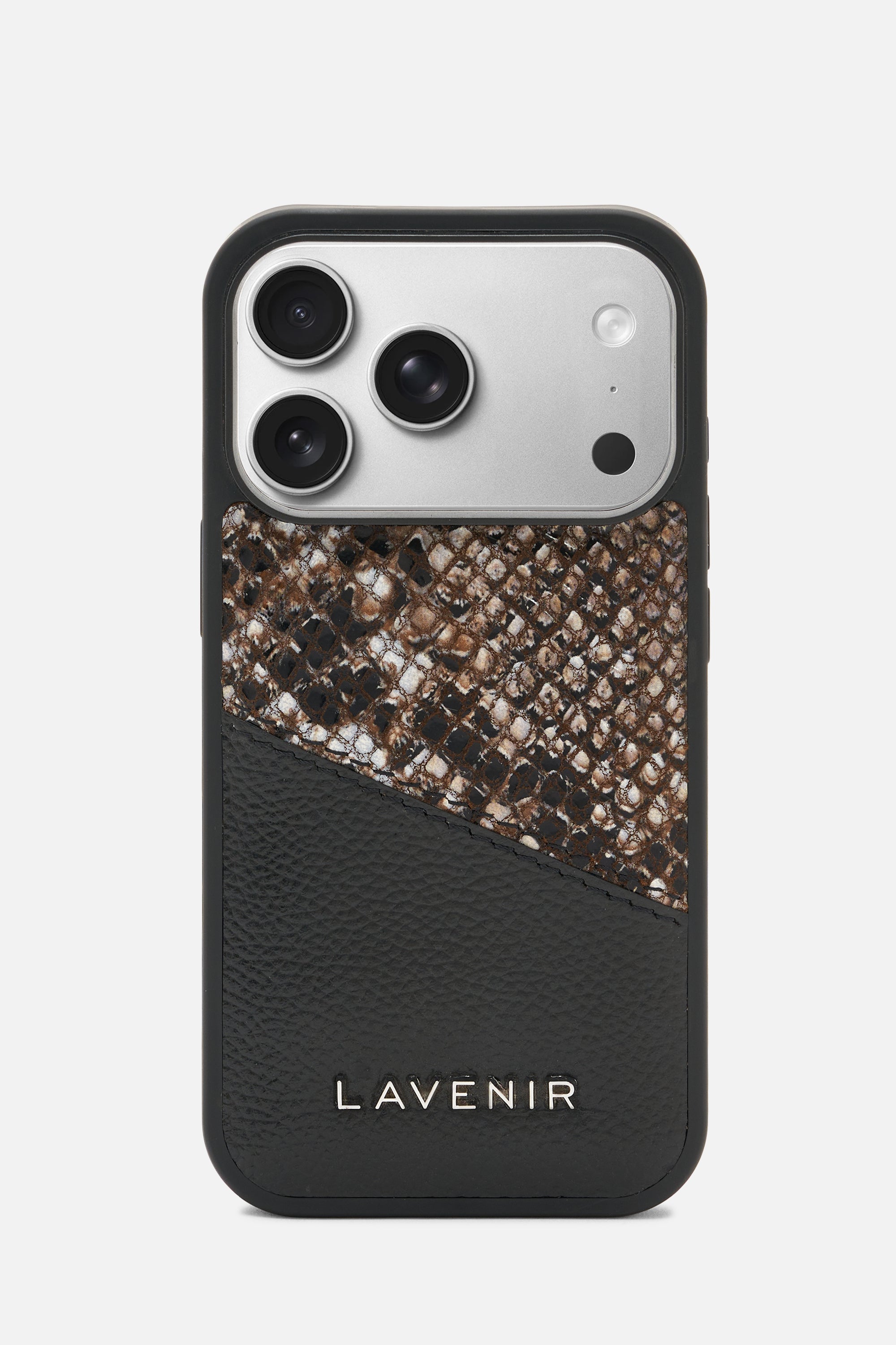 iPhone Case - Dual Tone - Black & Python Print
