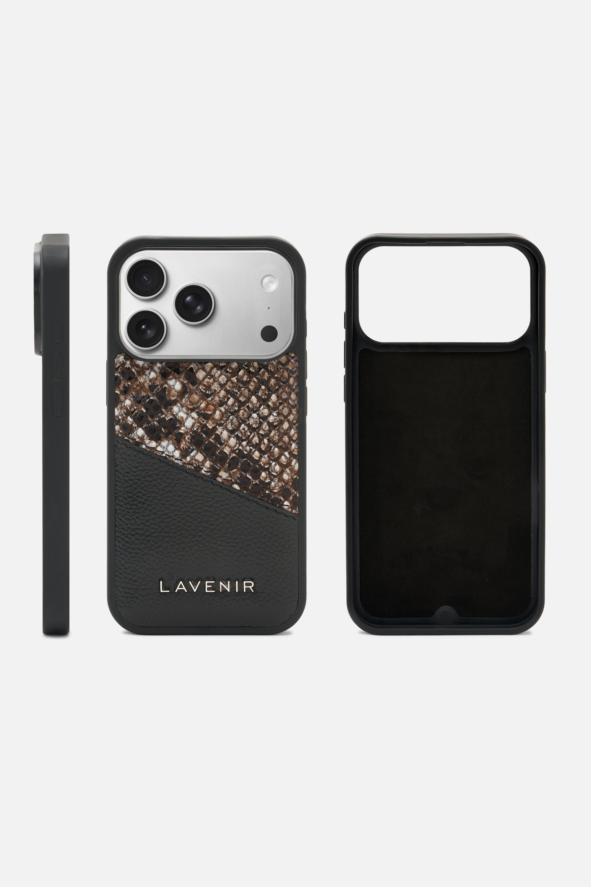 iPhone Case - Dual Tone - Black & Python Print