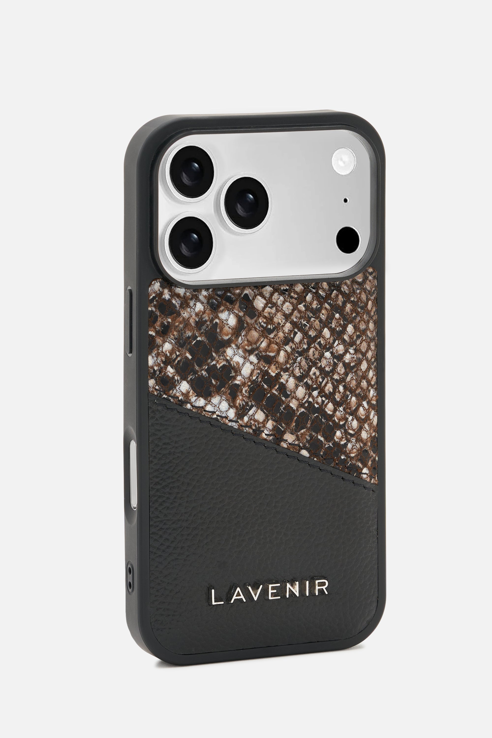 iPhone Case - Dual Tone - Black & Python Print