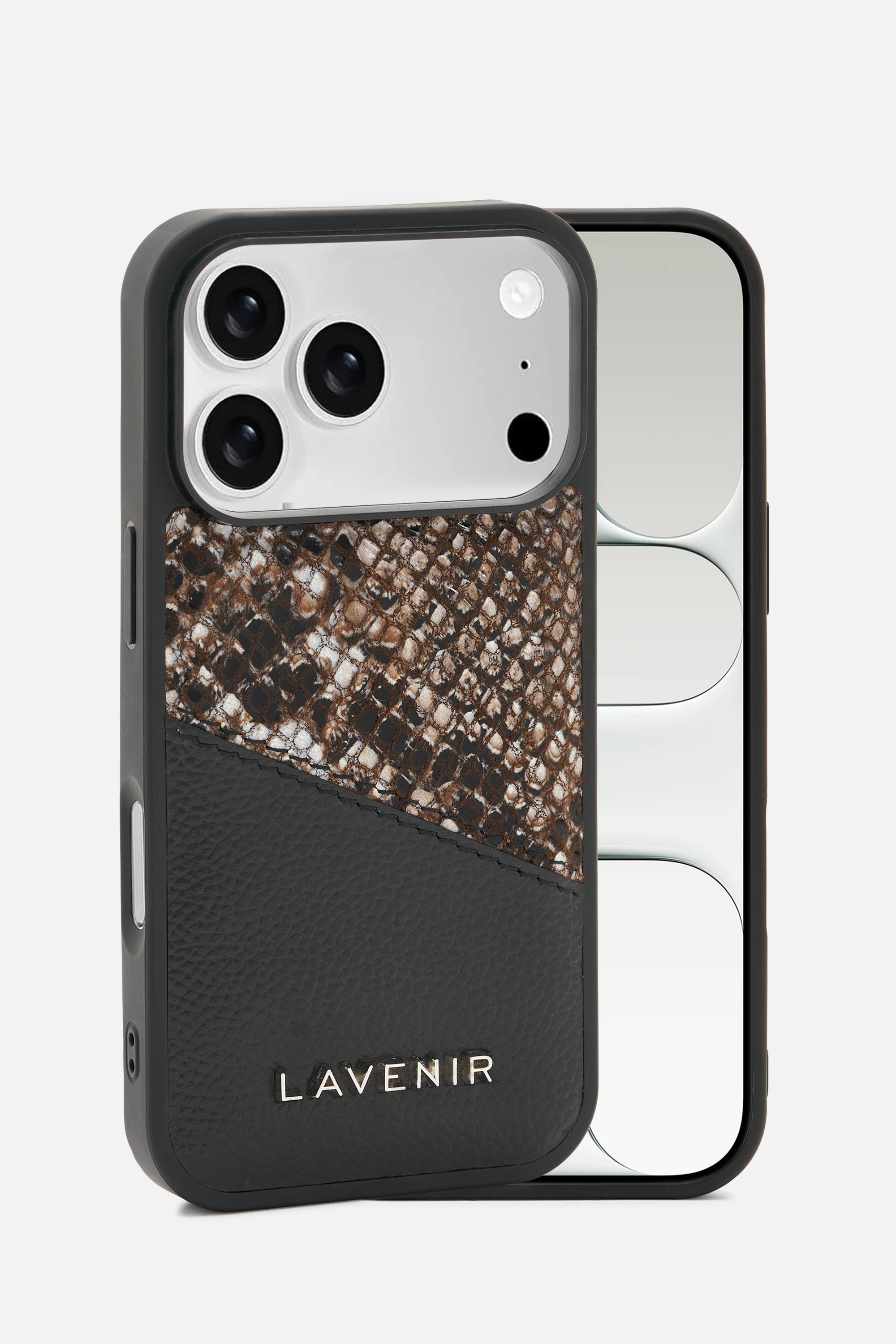 iPhone Case - Dual Tone - Black & Python Print