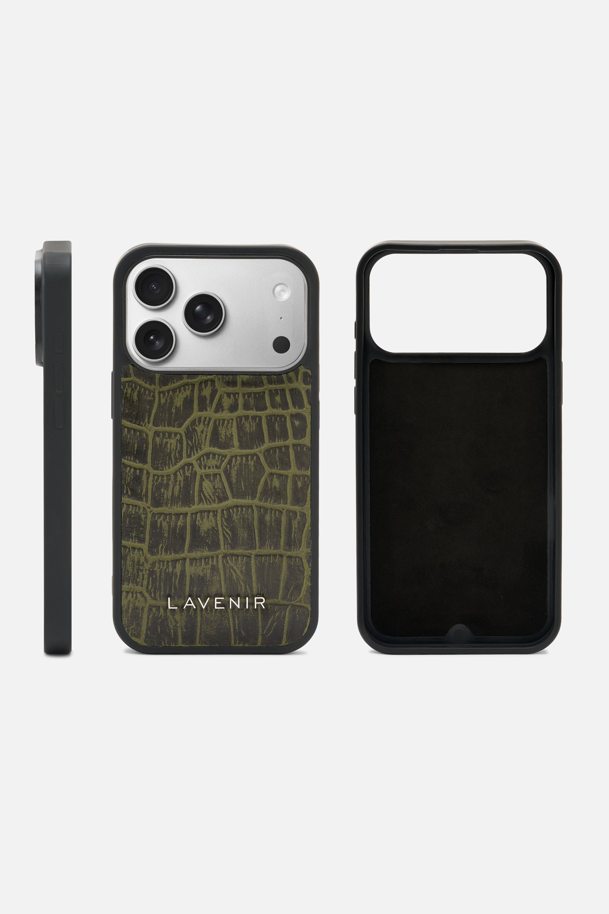 iPhone Croco Case - Deep Lichen Green