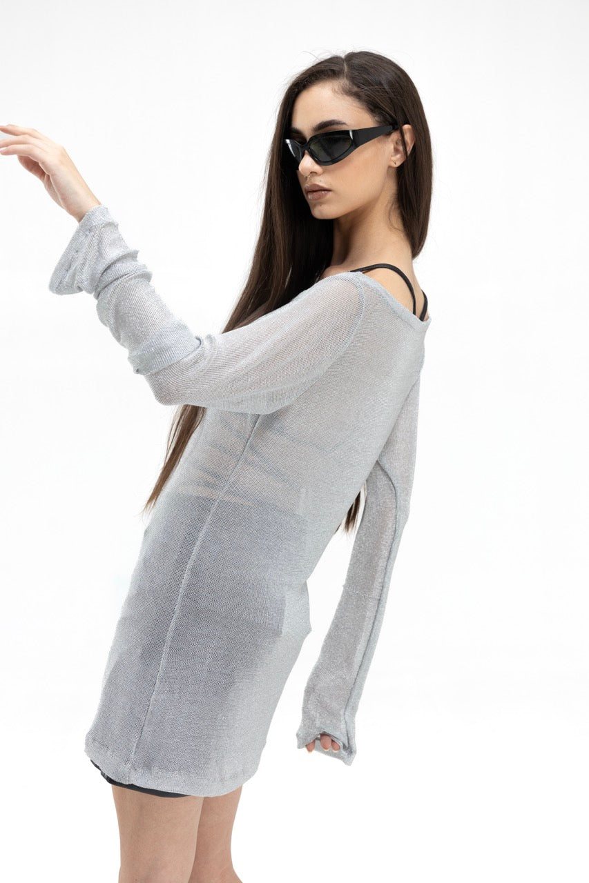 Silverglitch Sheer Dress