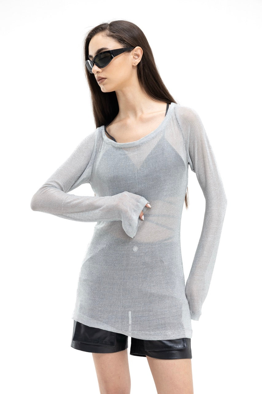 Silverglitch Sheer Dress