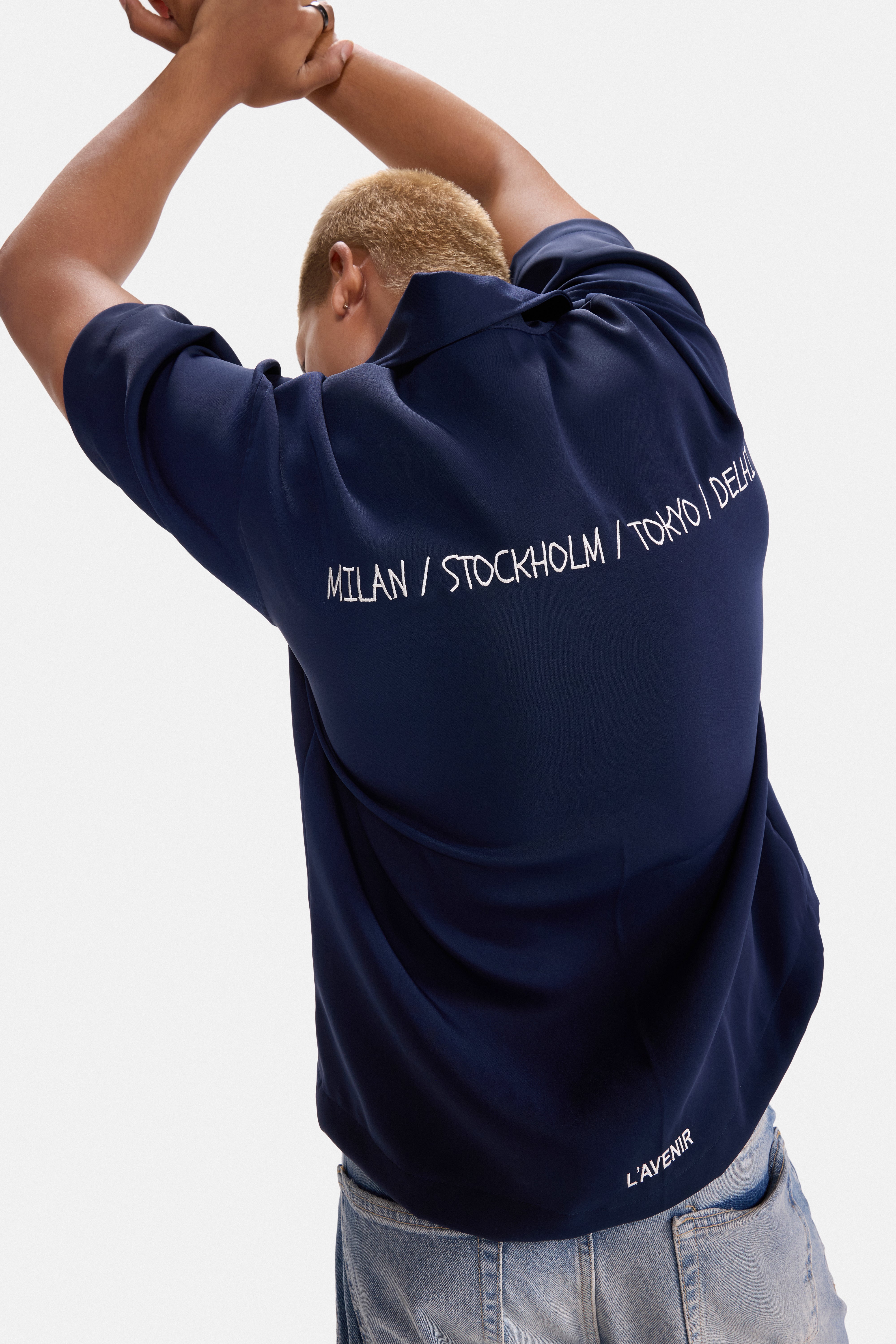WORLD TOUR - Navy BOWLING SHIRT
