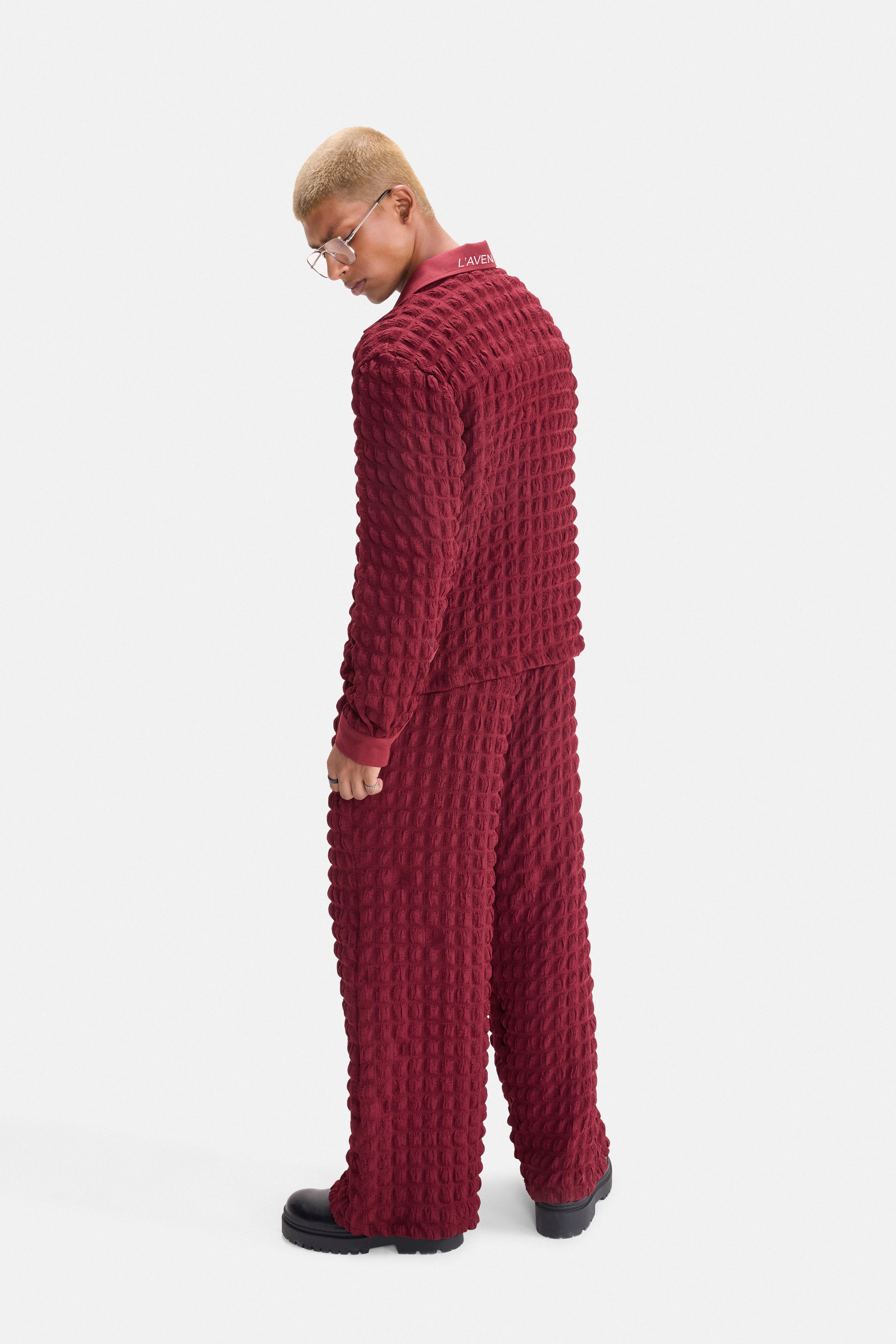 PURE CHAOS – Maroon Stretch Waffle Co-ord