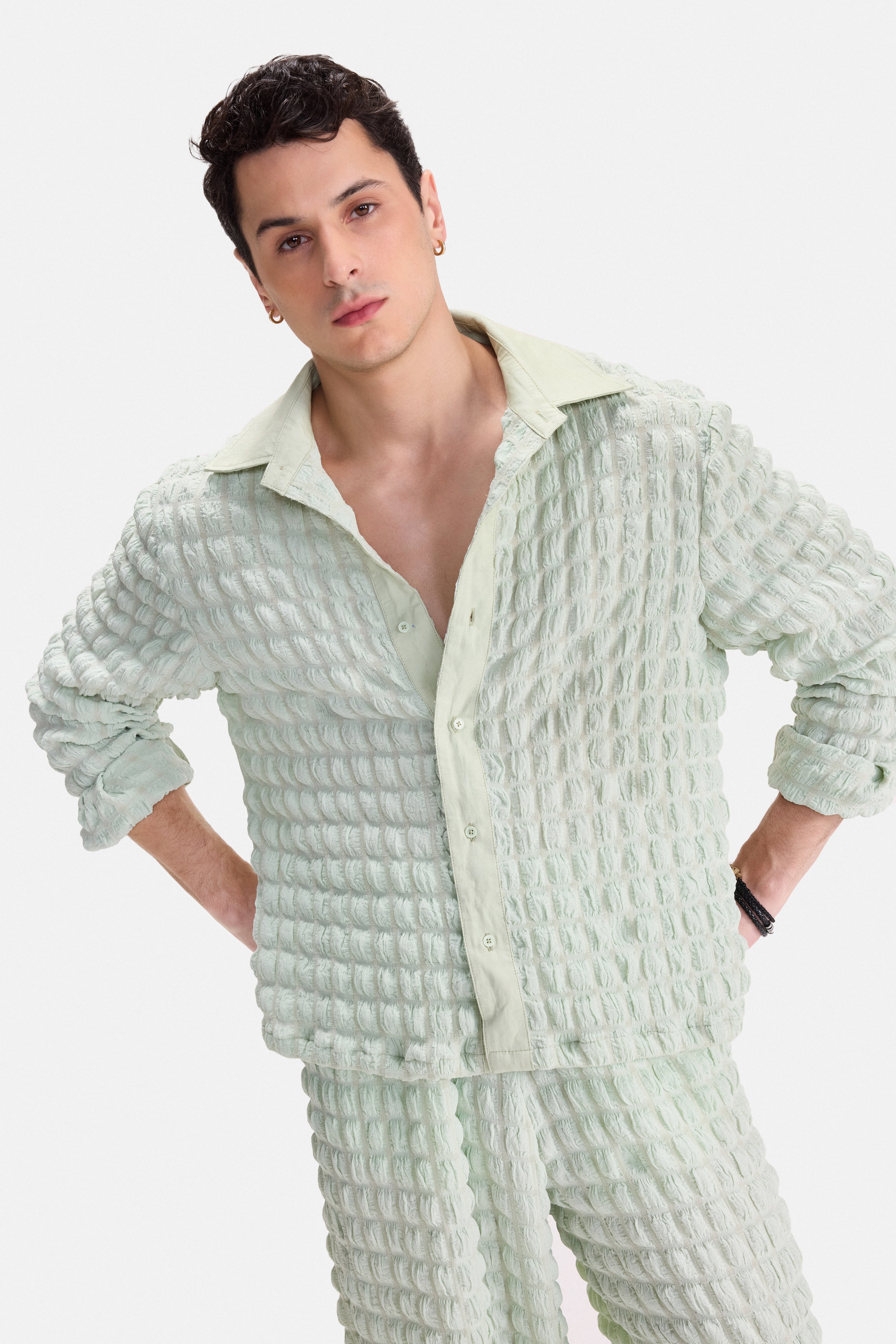 PURE CHAOS – Sage Stretch Waffle Shirt
