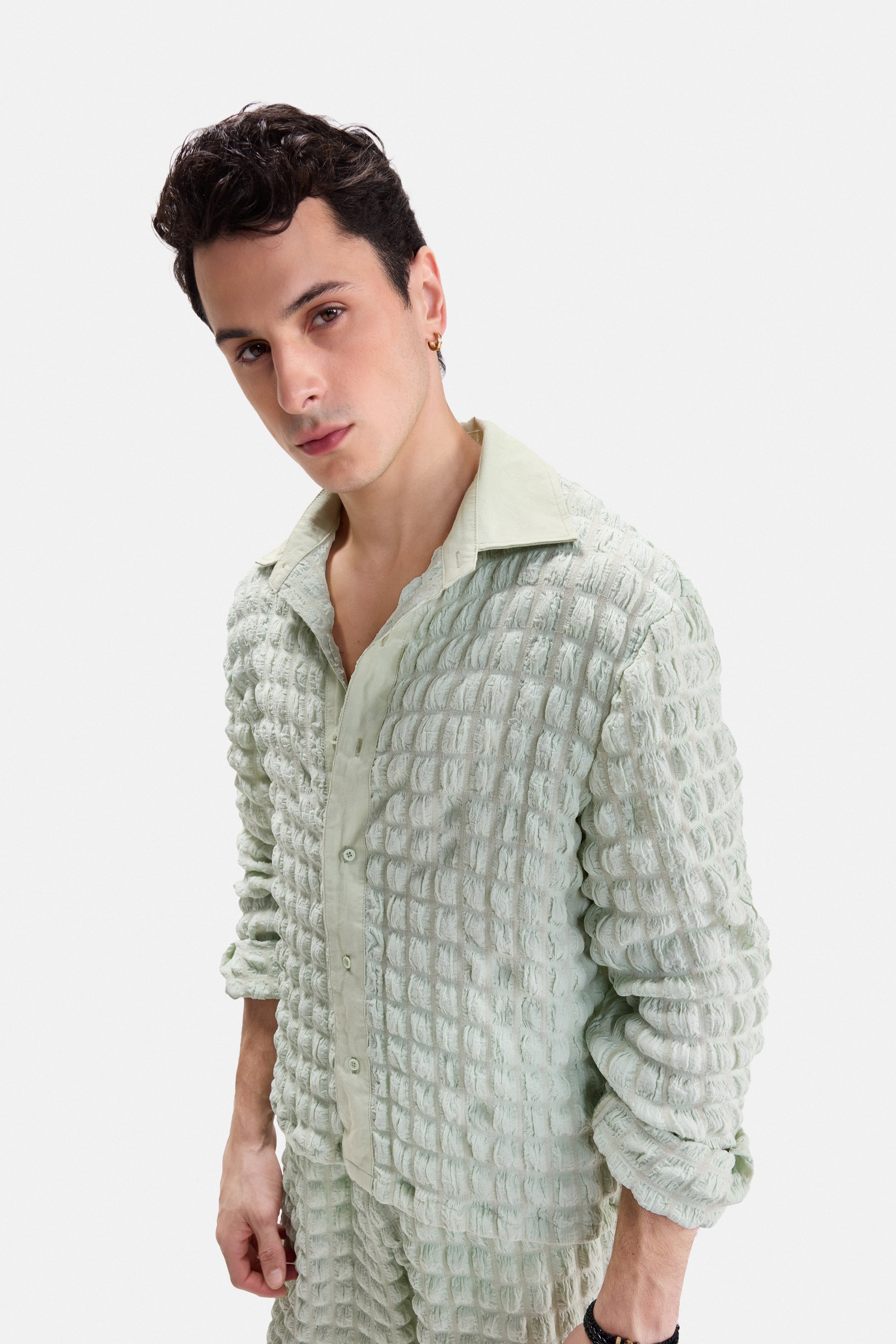 PURE CHAOS – Sage Stretch Waffle Shirt