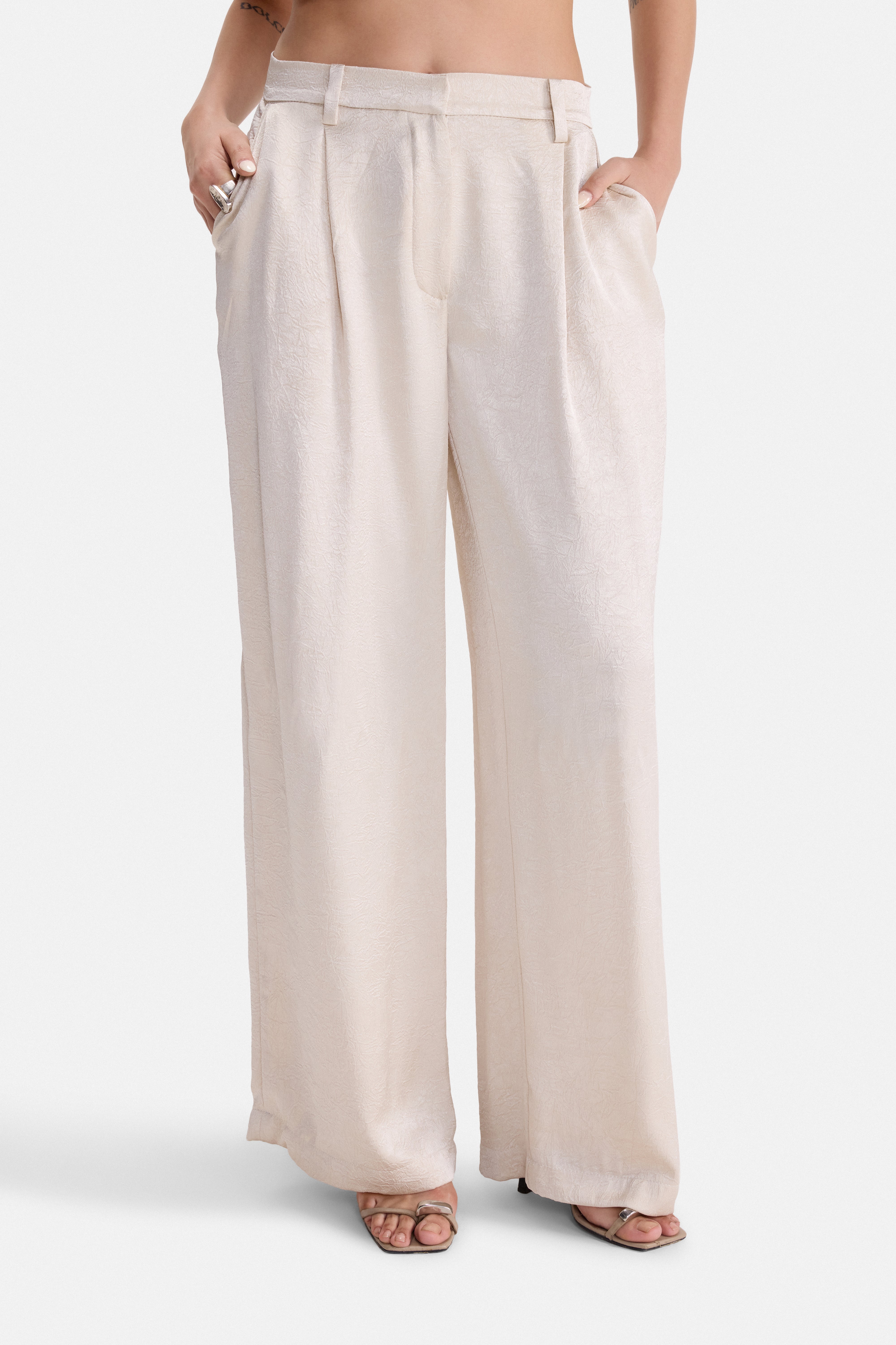 CRUSH - IVORY SATIN PANTS