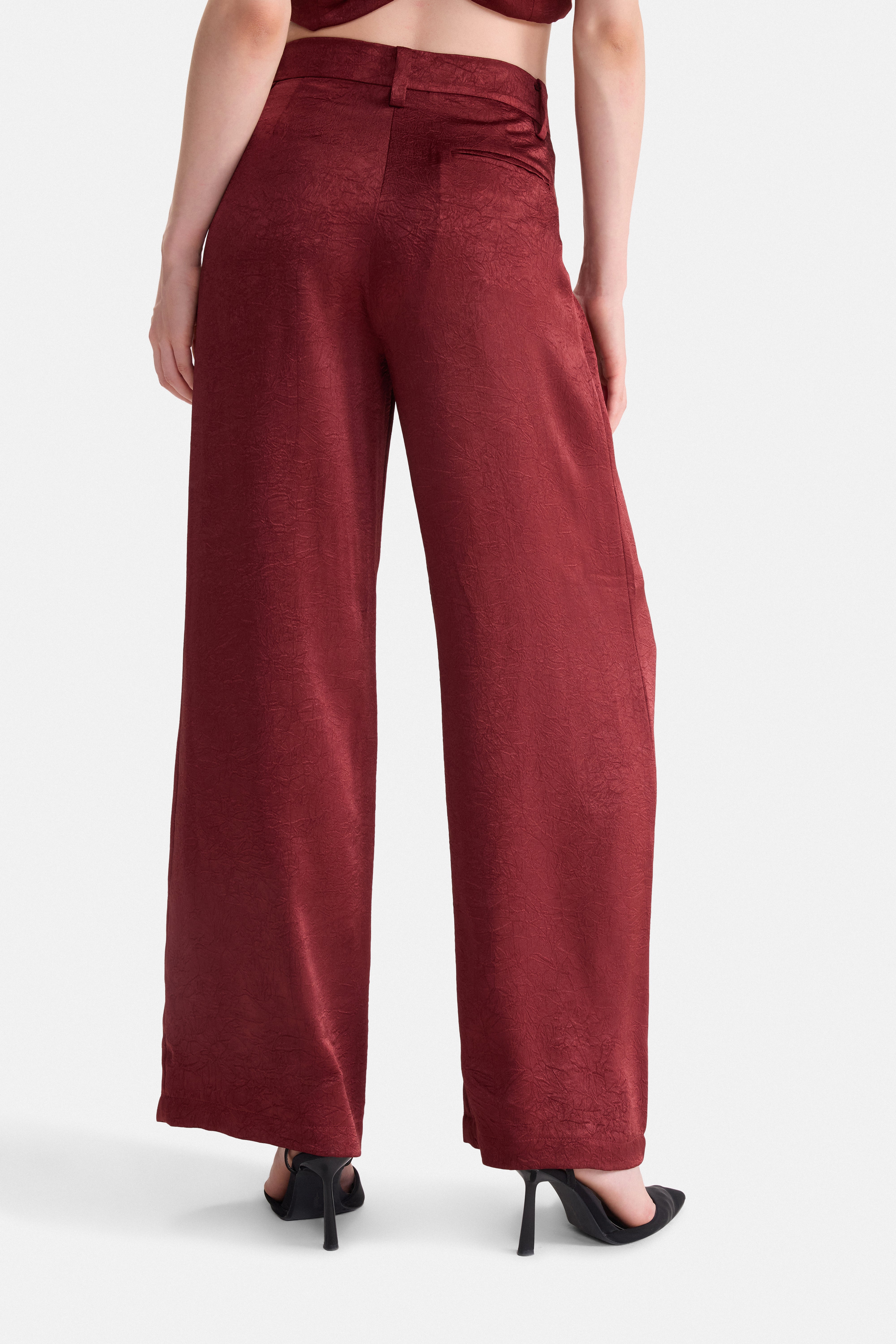 CRUSH - WINE SATIN PANTS