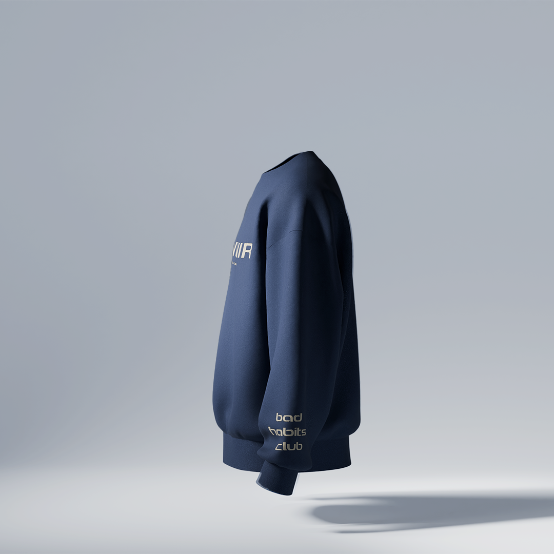 Humans - Round Neck Sweatshirt Navy Blue