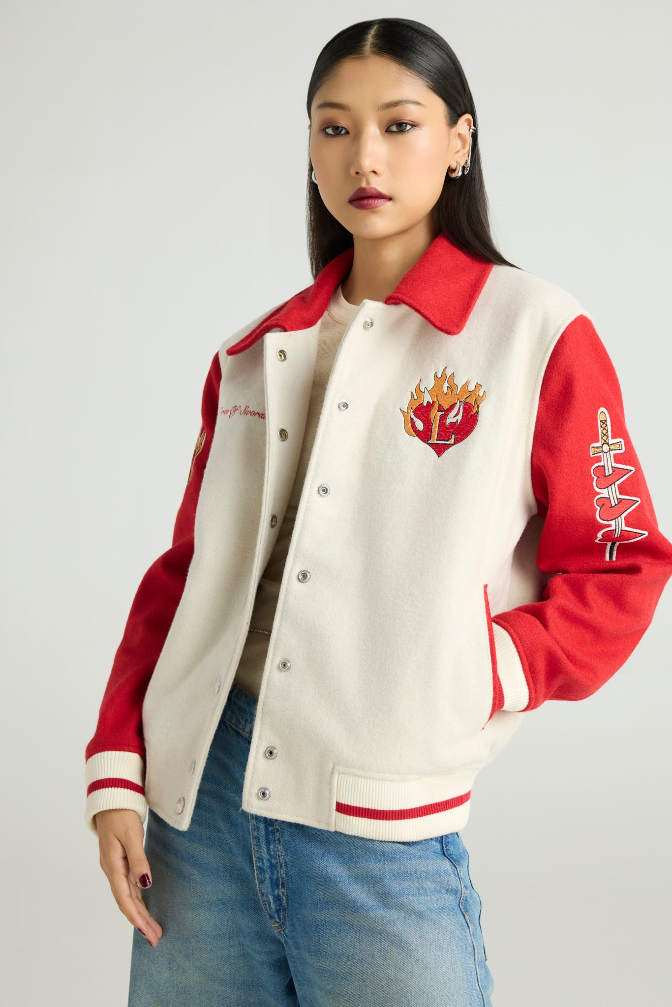 FLAMÉ - Wool Varsity Jacket (Love & Flame Edition)