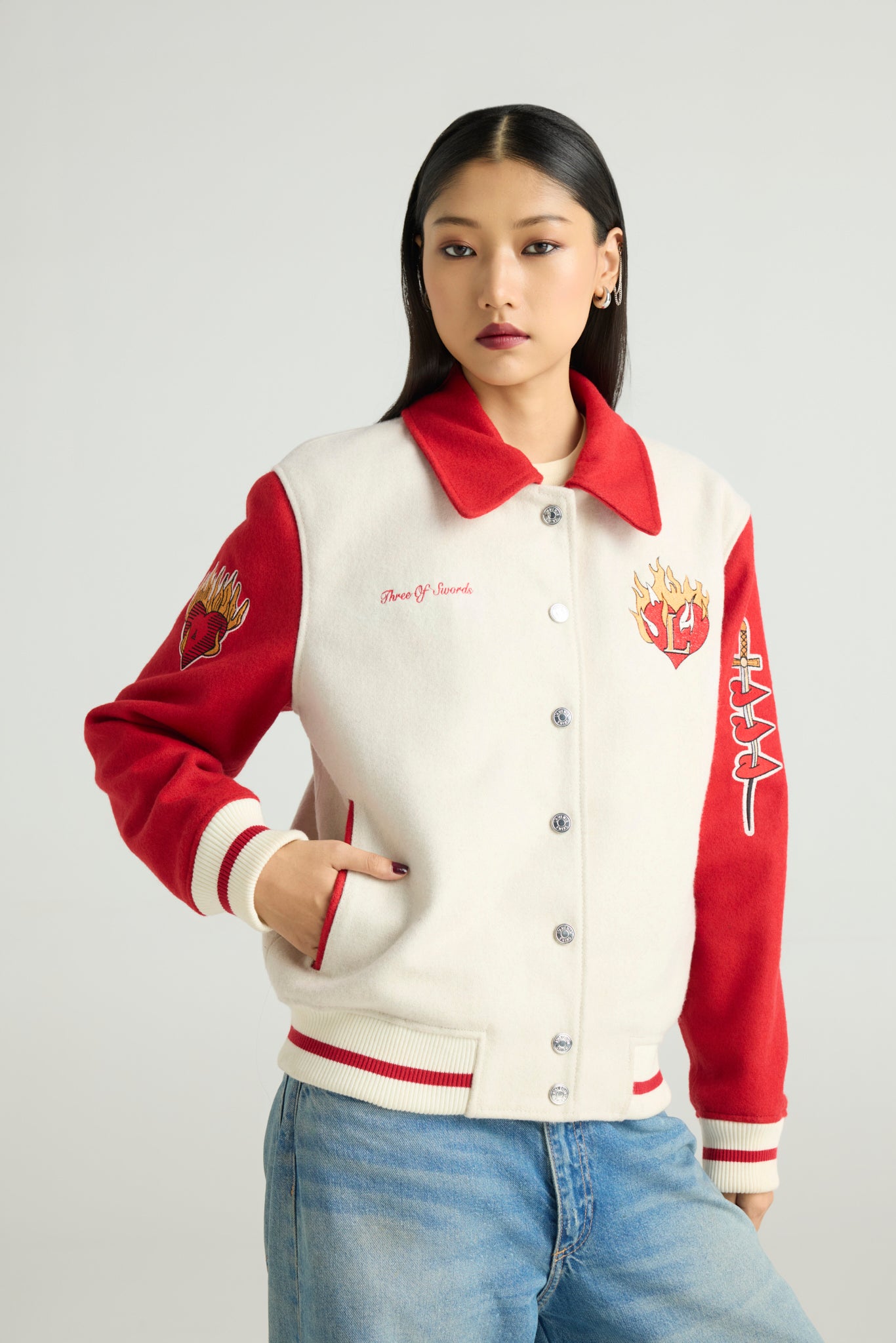 FLAMÉ - Wool Varsity Jacket (Love & Flame Edition)
