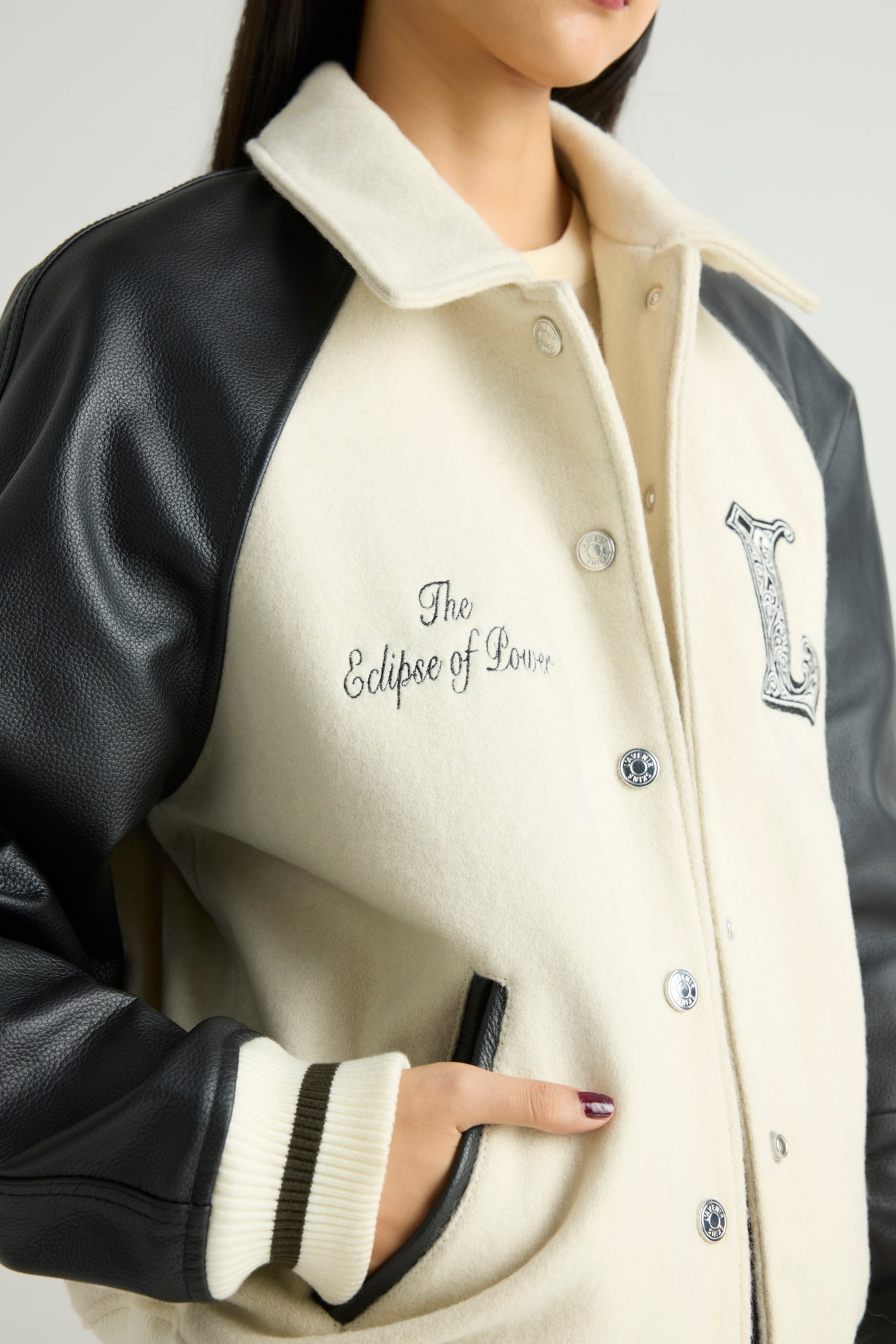LUNOX - Wool & Leather Varsity Jacket (Monogramic Eclipse Edition)