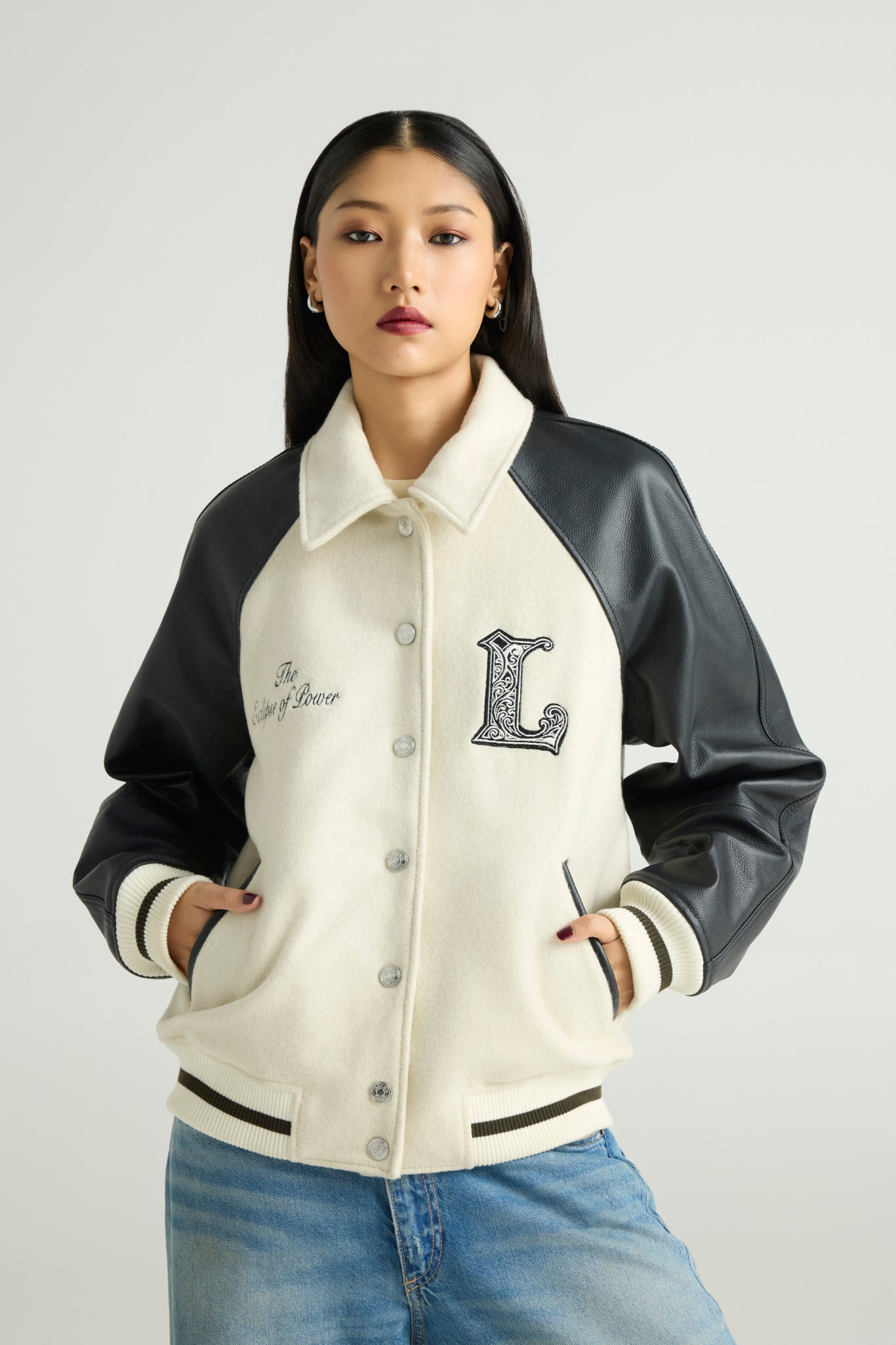 LUNOX - Wool & Leather Varsity Jacket (Monogramic Eclipse Edition)