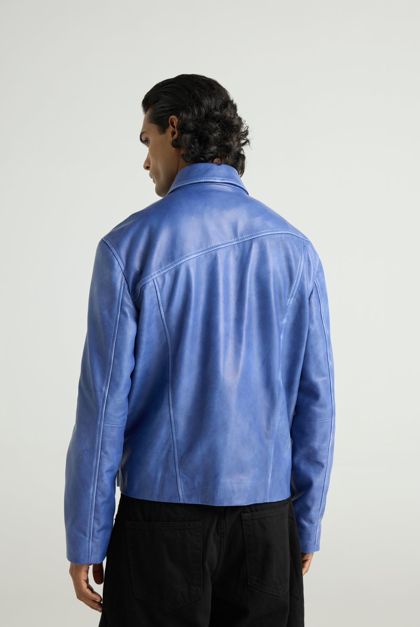 STRYKER- Electric Blue Leather Jacket