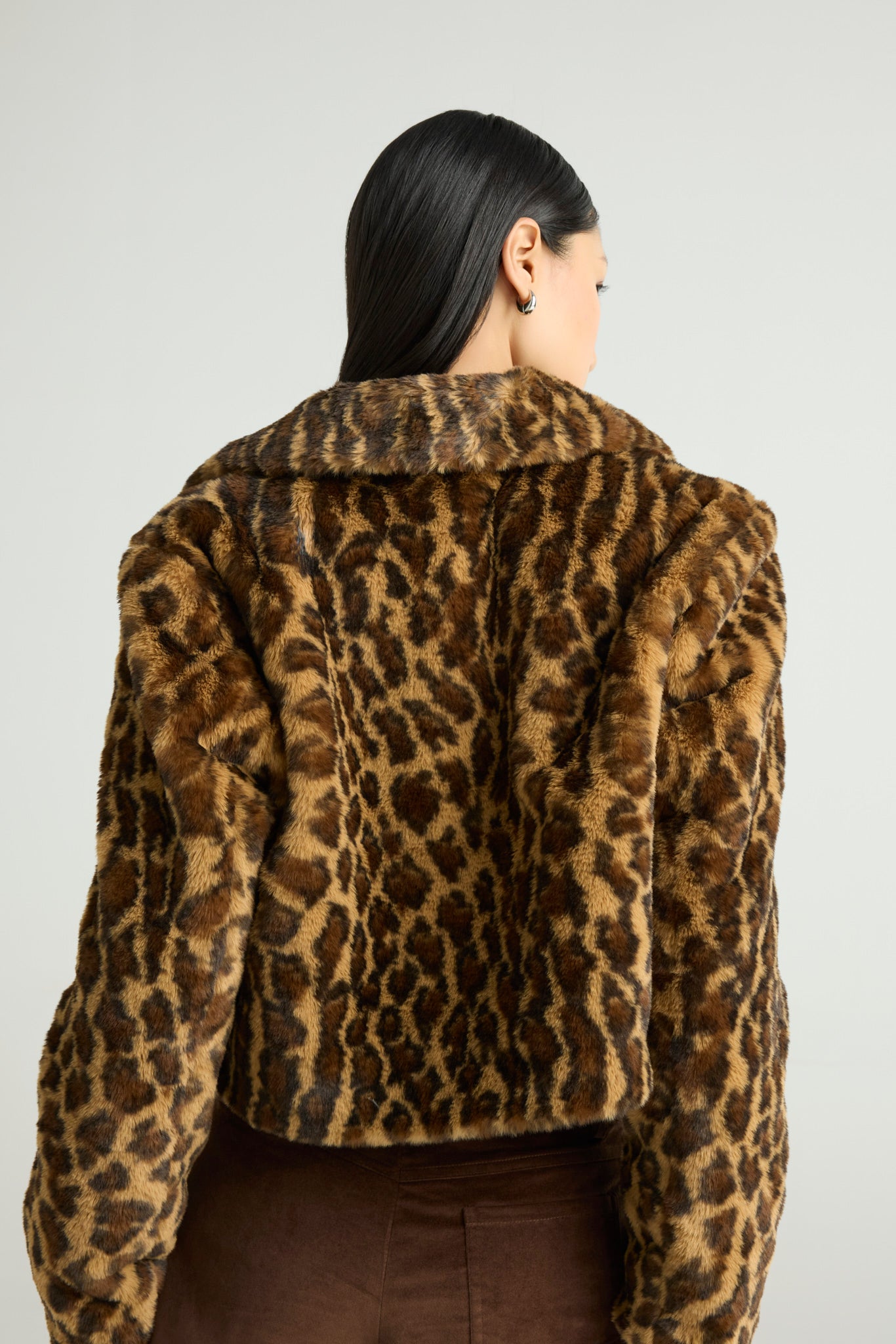 LEOPARDA - Faux Fur Cropped Jacket