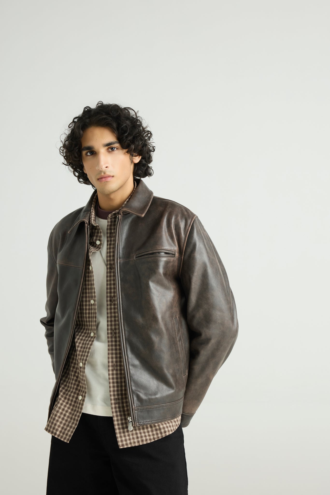 FORGE — Vintage Effect Leather Jacket