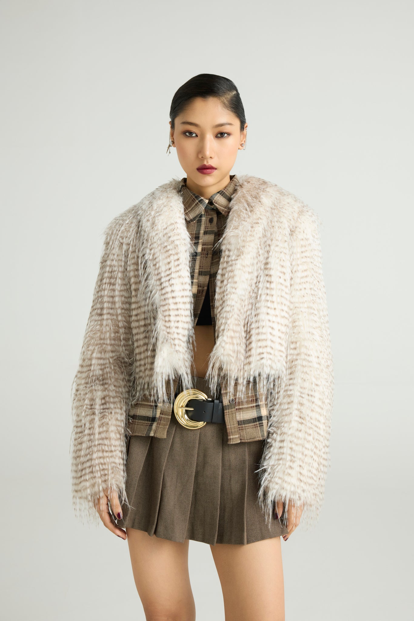 FERAL - Cropped Faux Fur Jacket