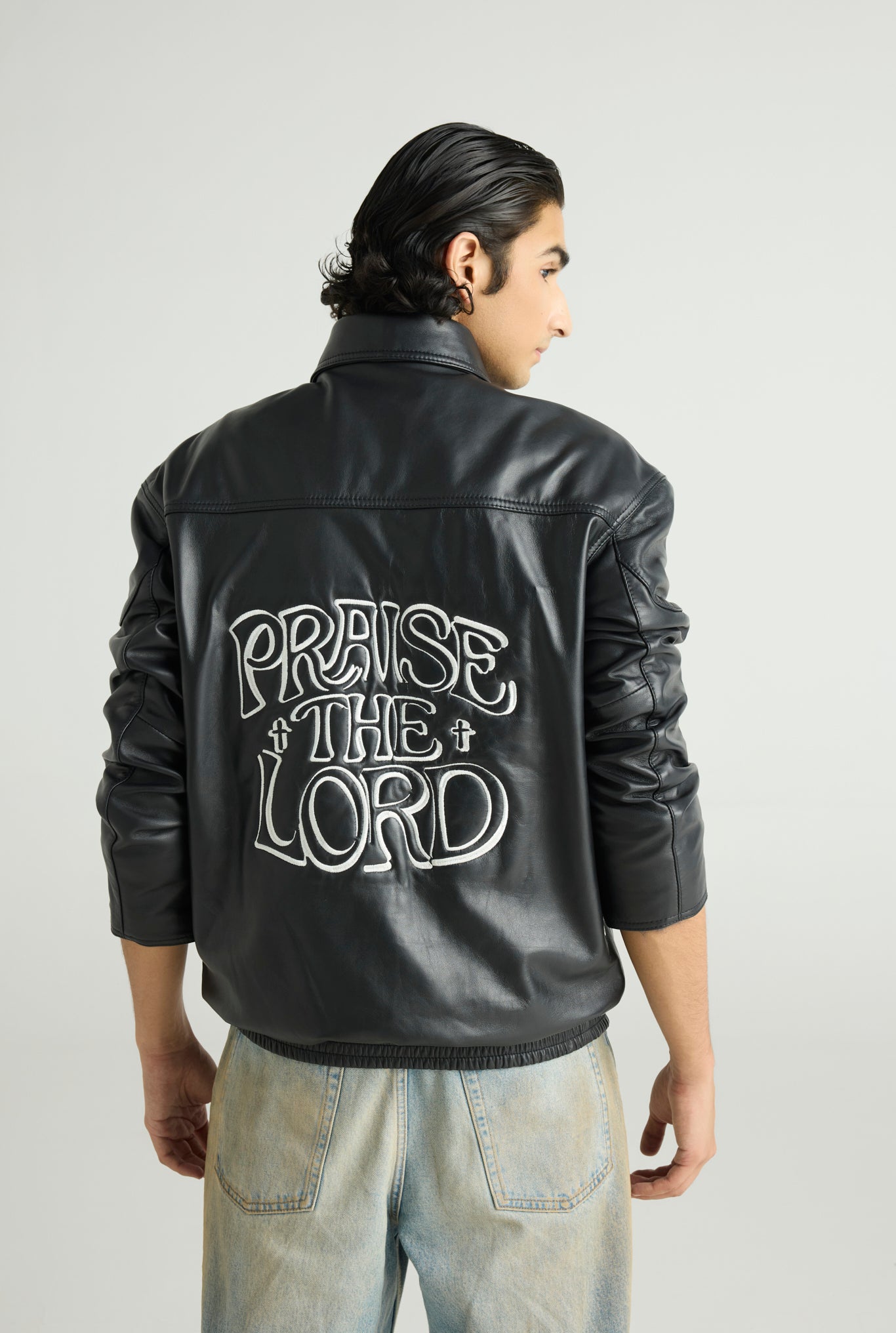 LORD - STATEMENT LEATHER BOMBER - Black