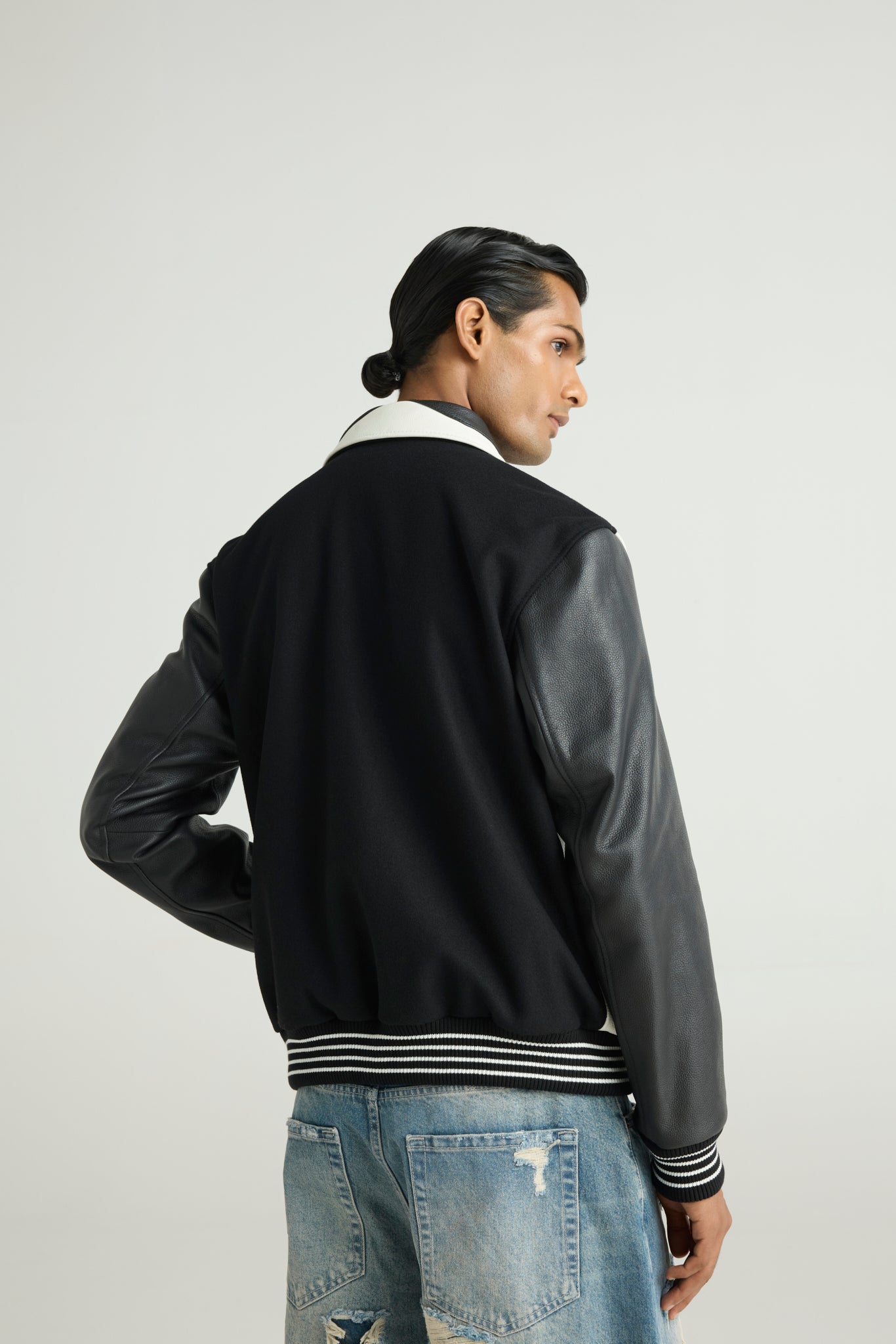 VECTOR - Sculpted Contrast Varsity Jacket
