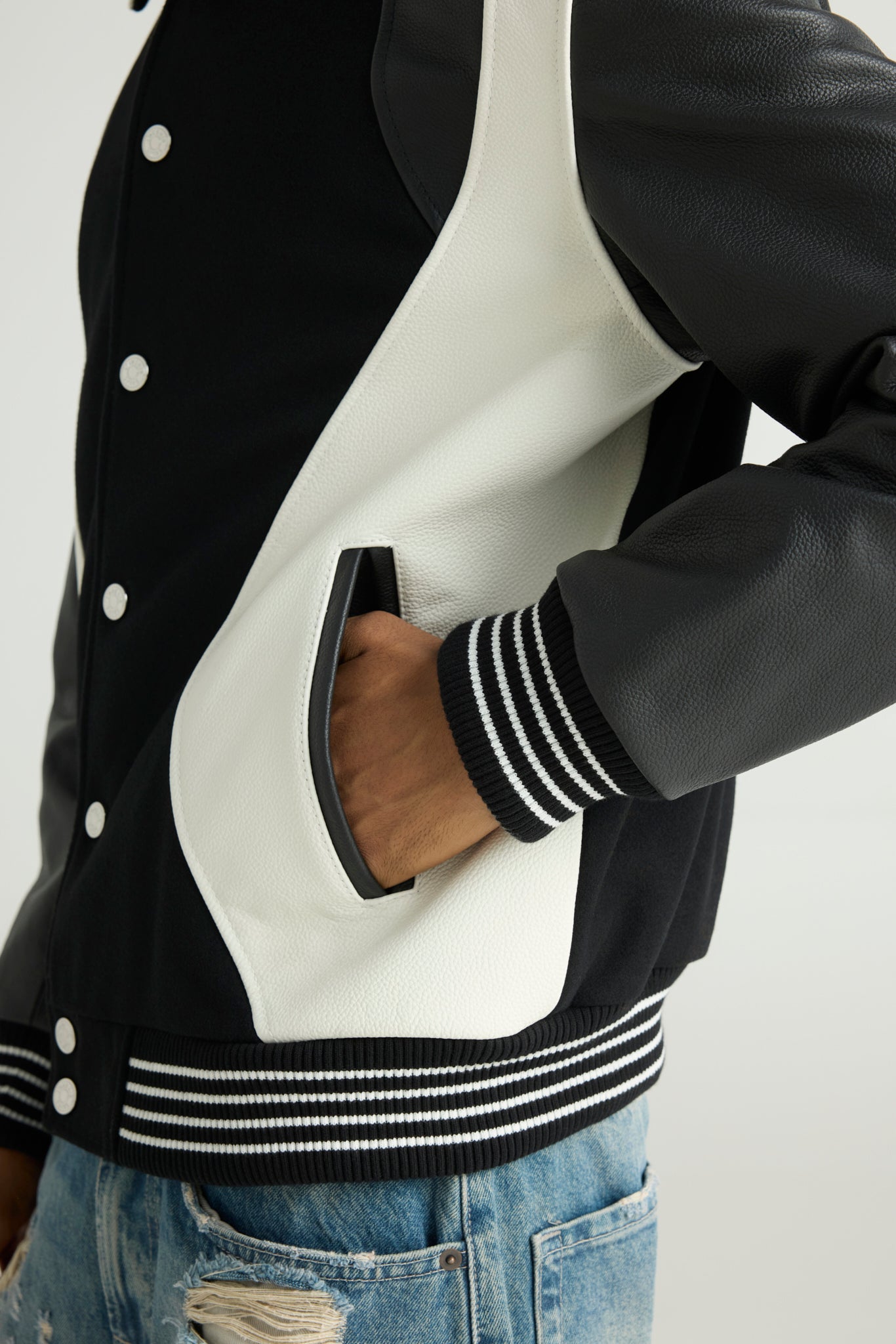 VECTOR - Sculpted Contrast Varsity Jacket