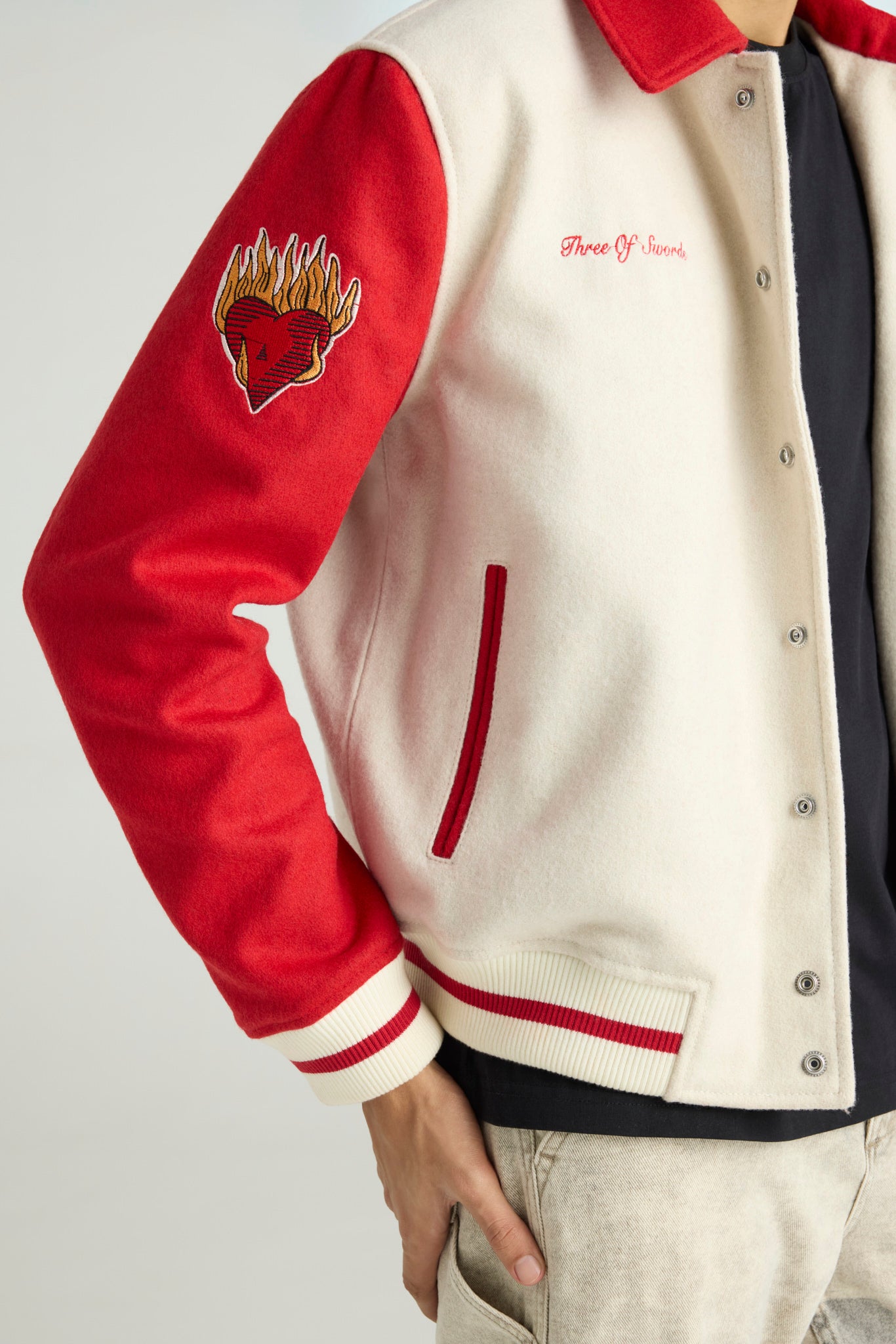 FLAMÉ - Wool Varsity Jacket (Love & Flame Edition)