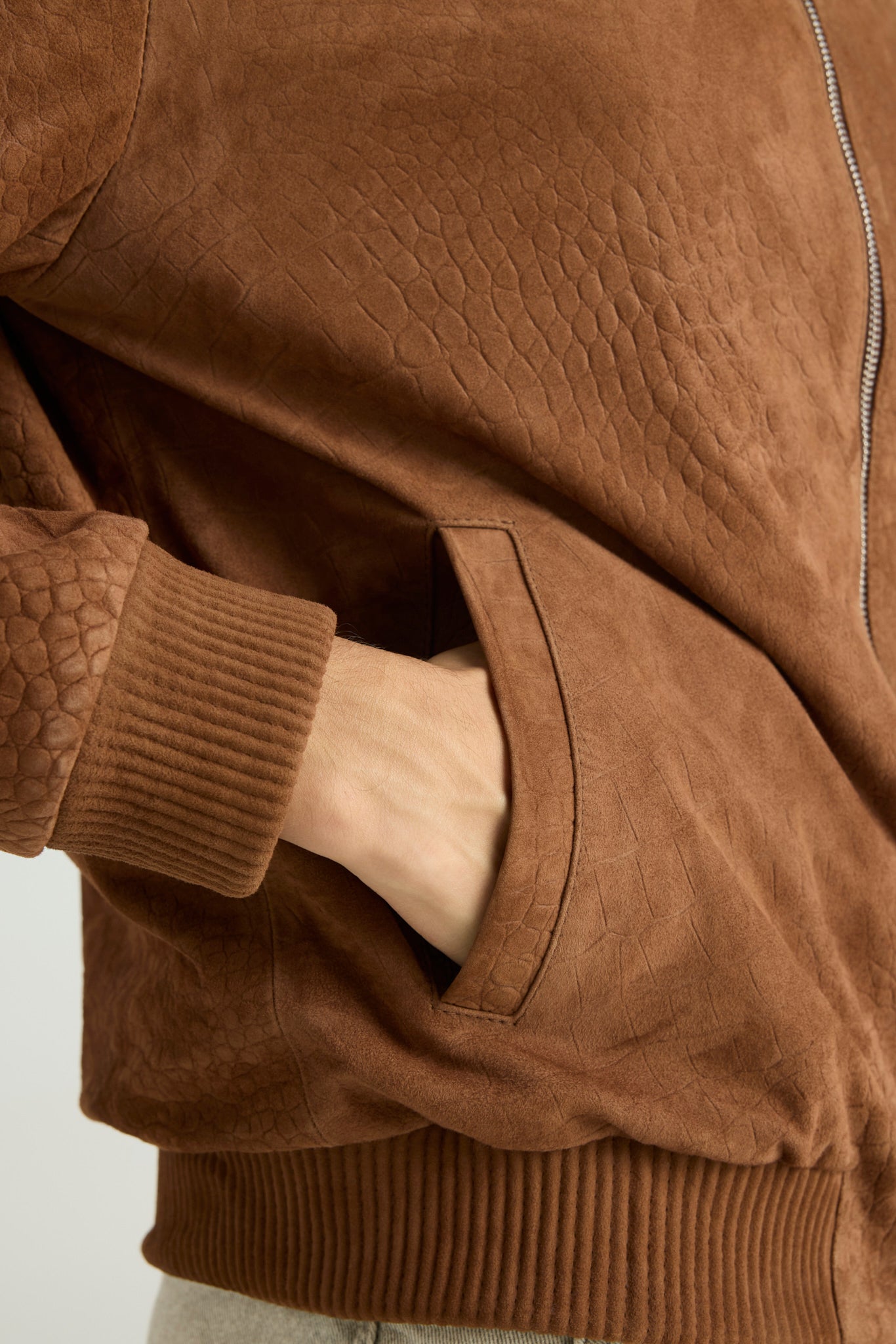 WILDR — Croc-Embossed Bomber