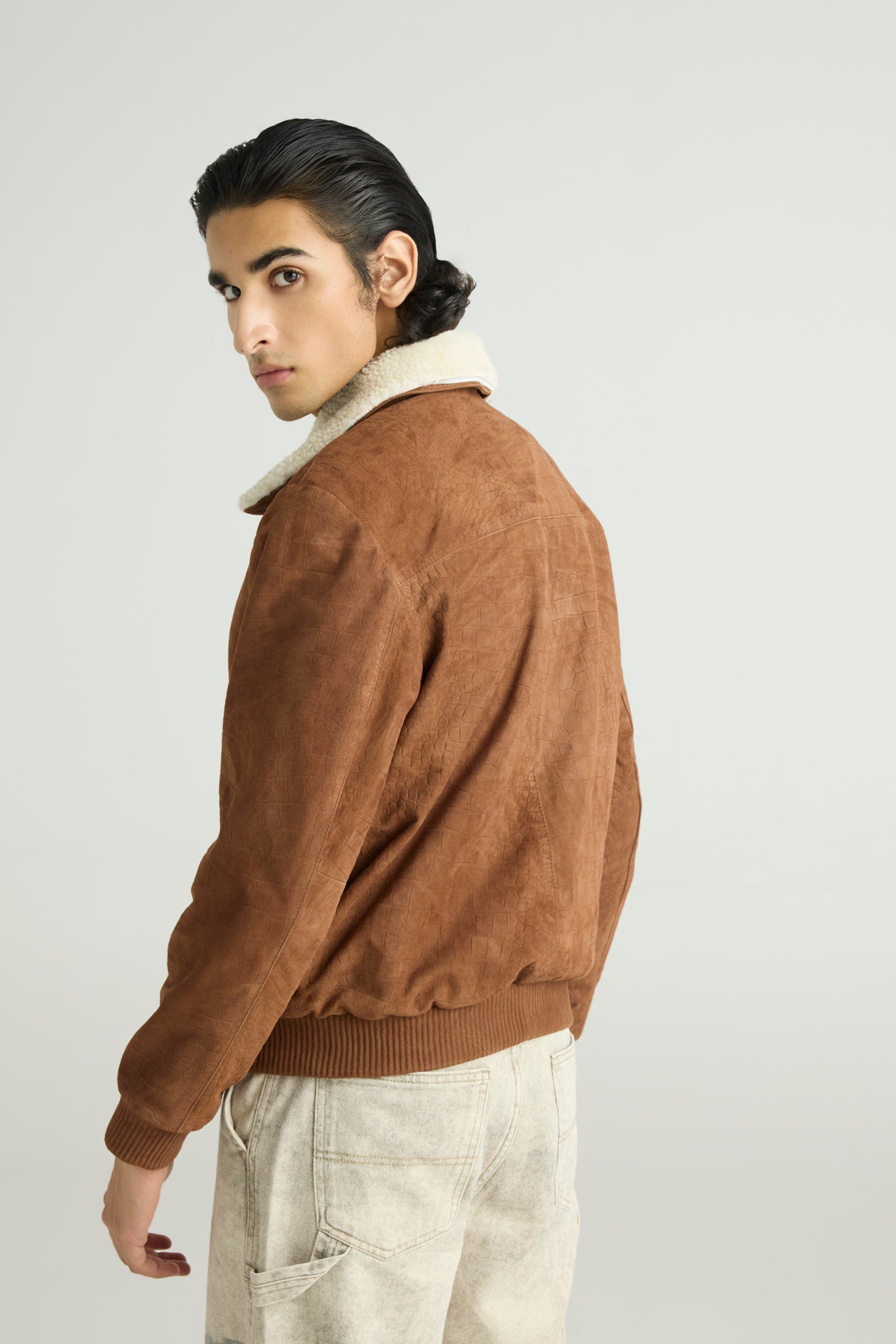 WILDR — Croc-Embossed Bomber