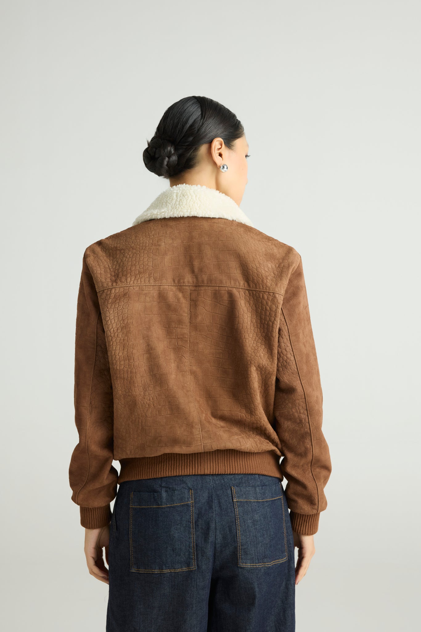 WILDR — Croc-Embossed Bomber