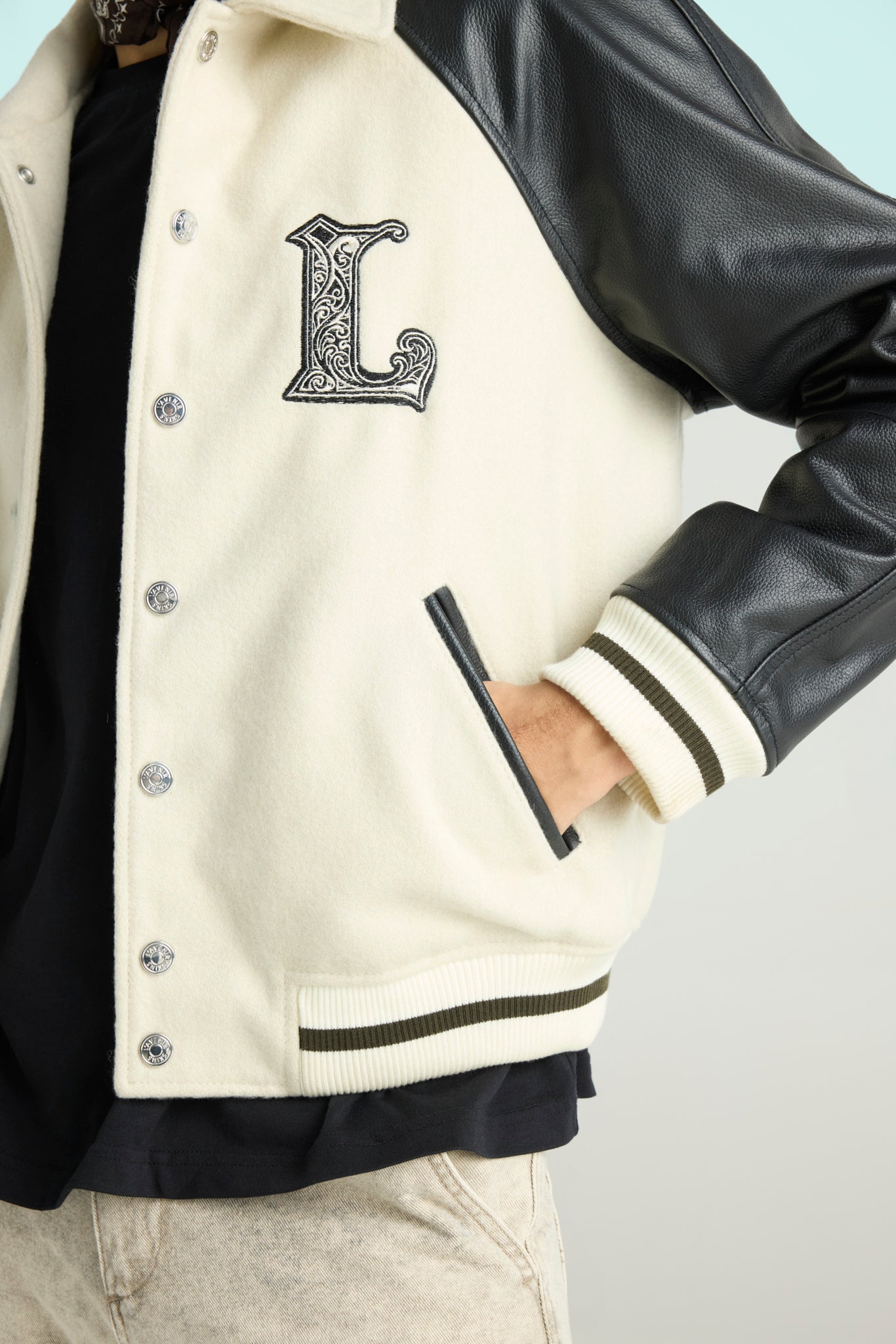 LUNOX - Wool & Leather Varsity Jacket (Monogramic Eclipse Edition)