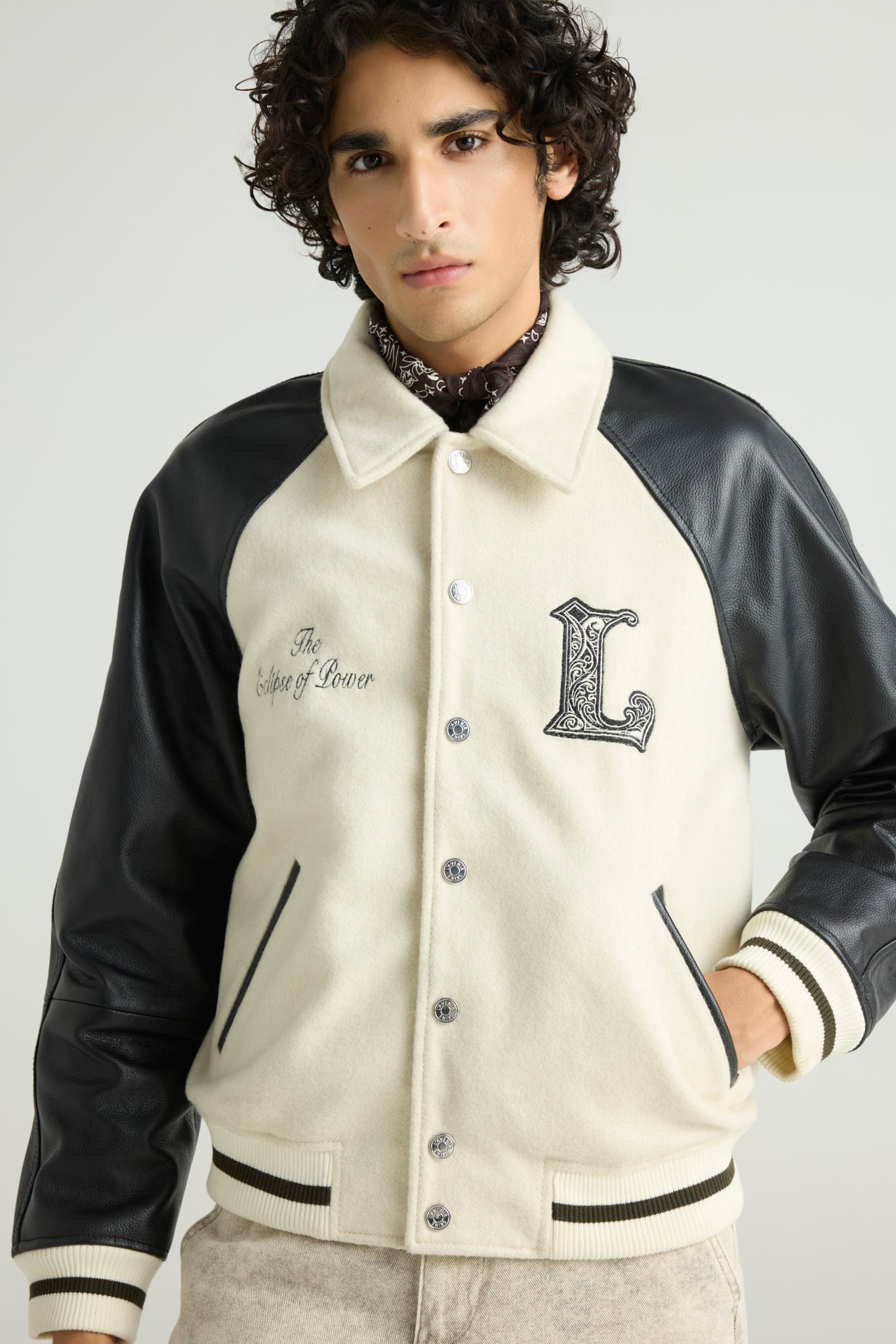 LUNOX - Wool & Leather Varsity Jacket (Monogramic Eclipse Edition)