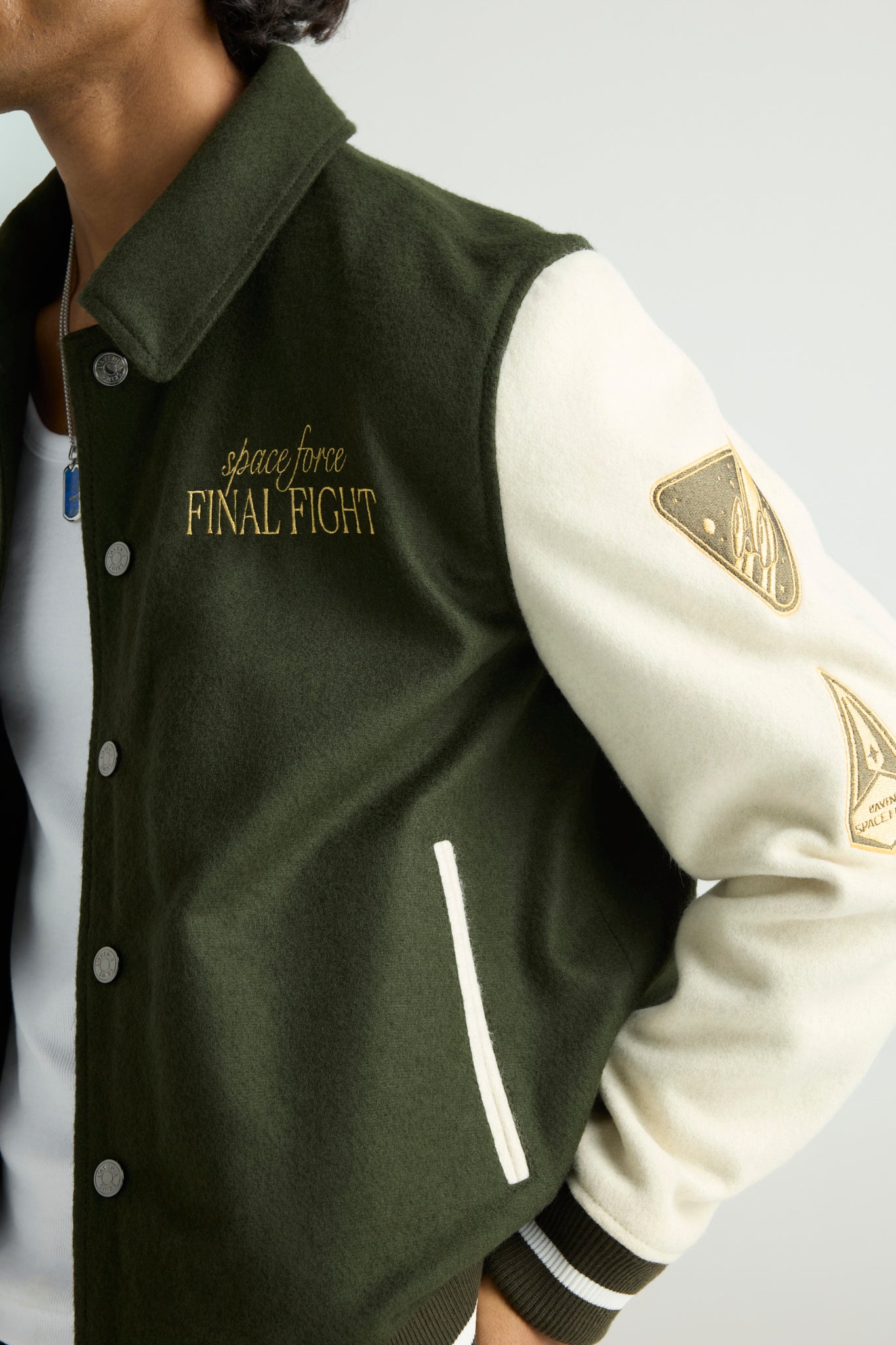 VOLAR - Wool Varsity Jacket (Military Hybrid Edition)